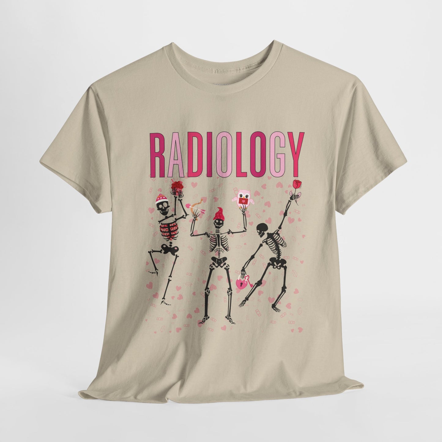 Dancing Skeleton Valentine's Day Radiology Heavy Cotton Tee