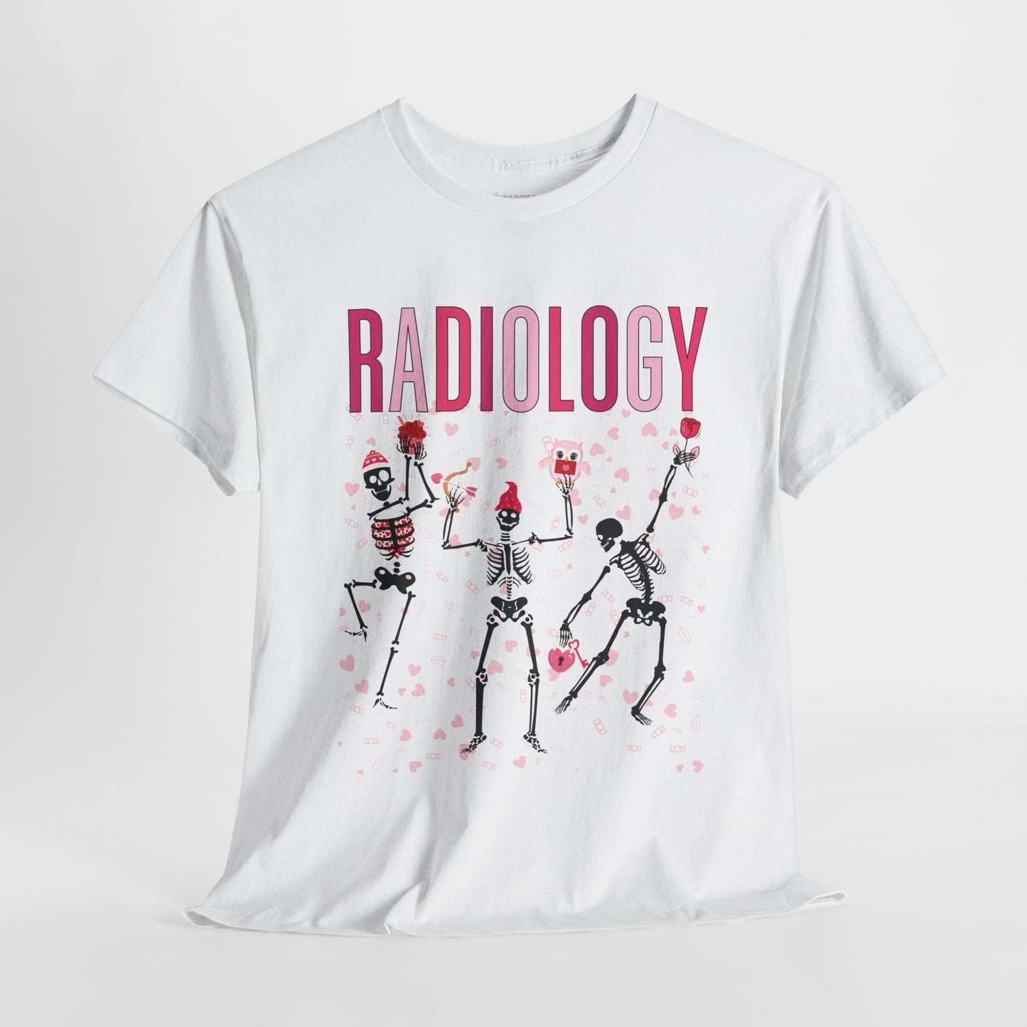 Dancing Skeleton Valentine's Day Radiology Heavy Cotton Tee
