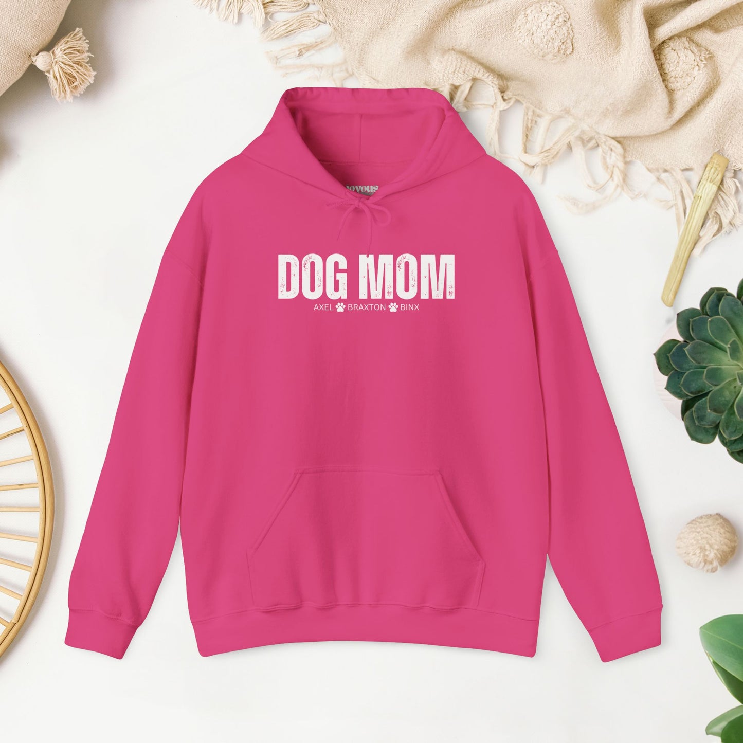 Custom Dog Mom Hoodie with Dogs Name - Personalized Gift for Dog Mom