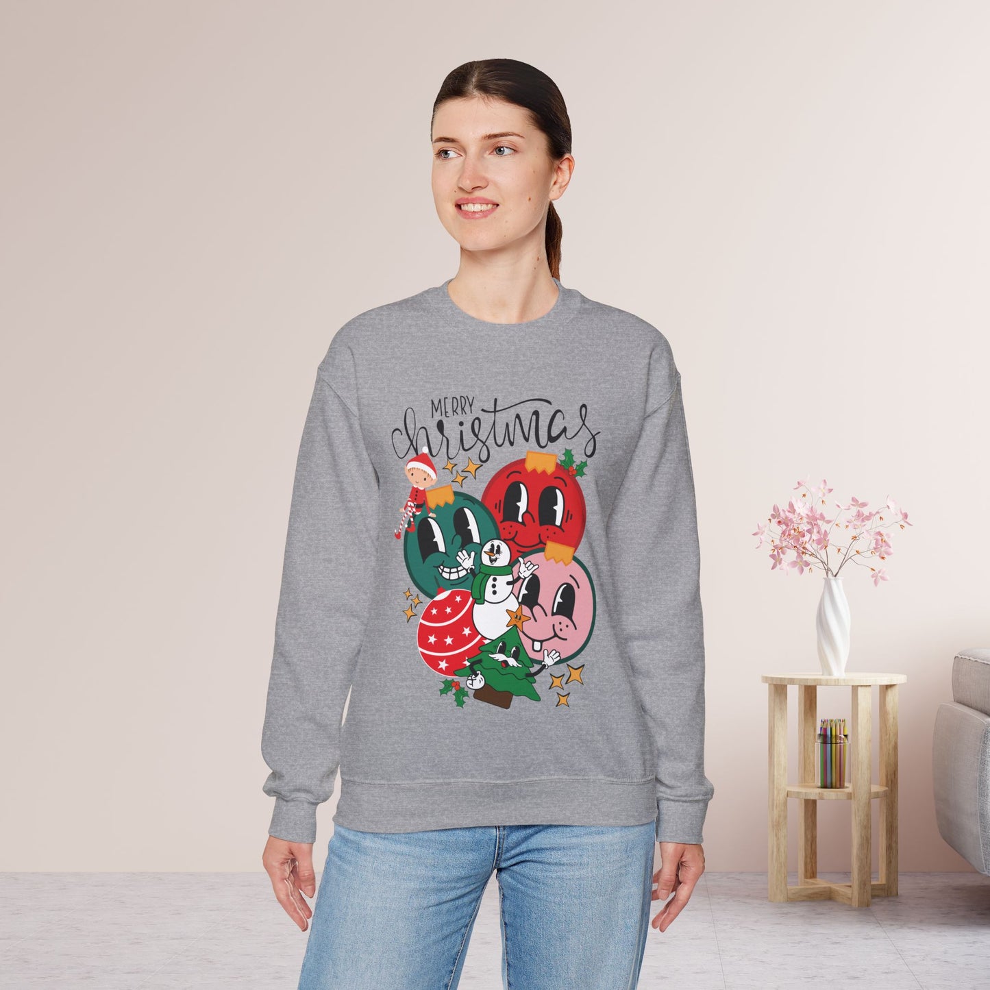 Trendy Christmas Ornament Sweatshirt - Christmas Crewneck Pullover