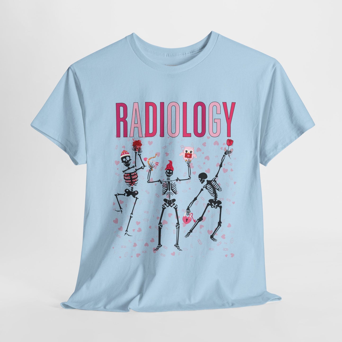 Dancing Skeleton Valentine's Day Radiology Heavy Cotton Tee