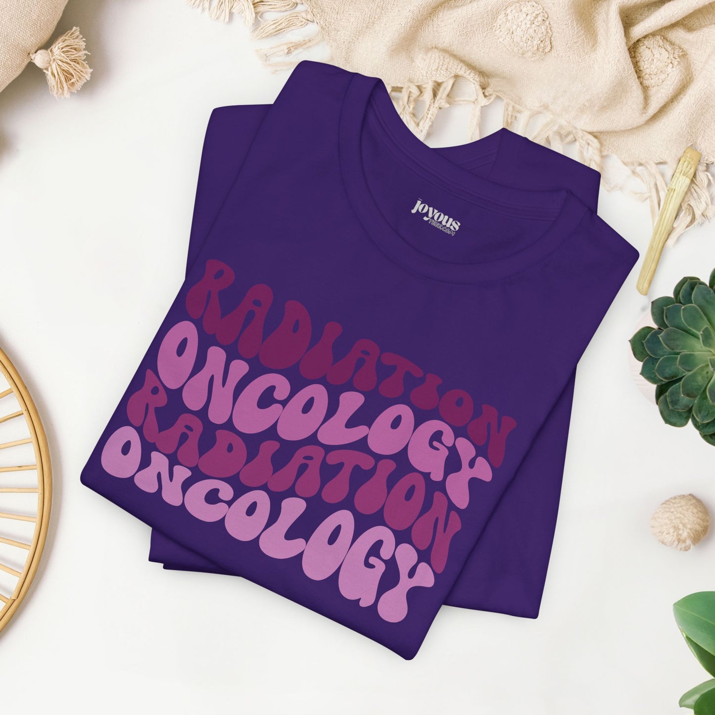 Purple Groovy Radiation Oncology Soft Cotton Tee