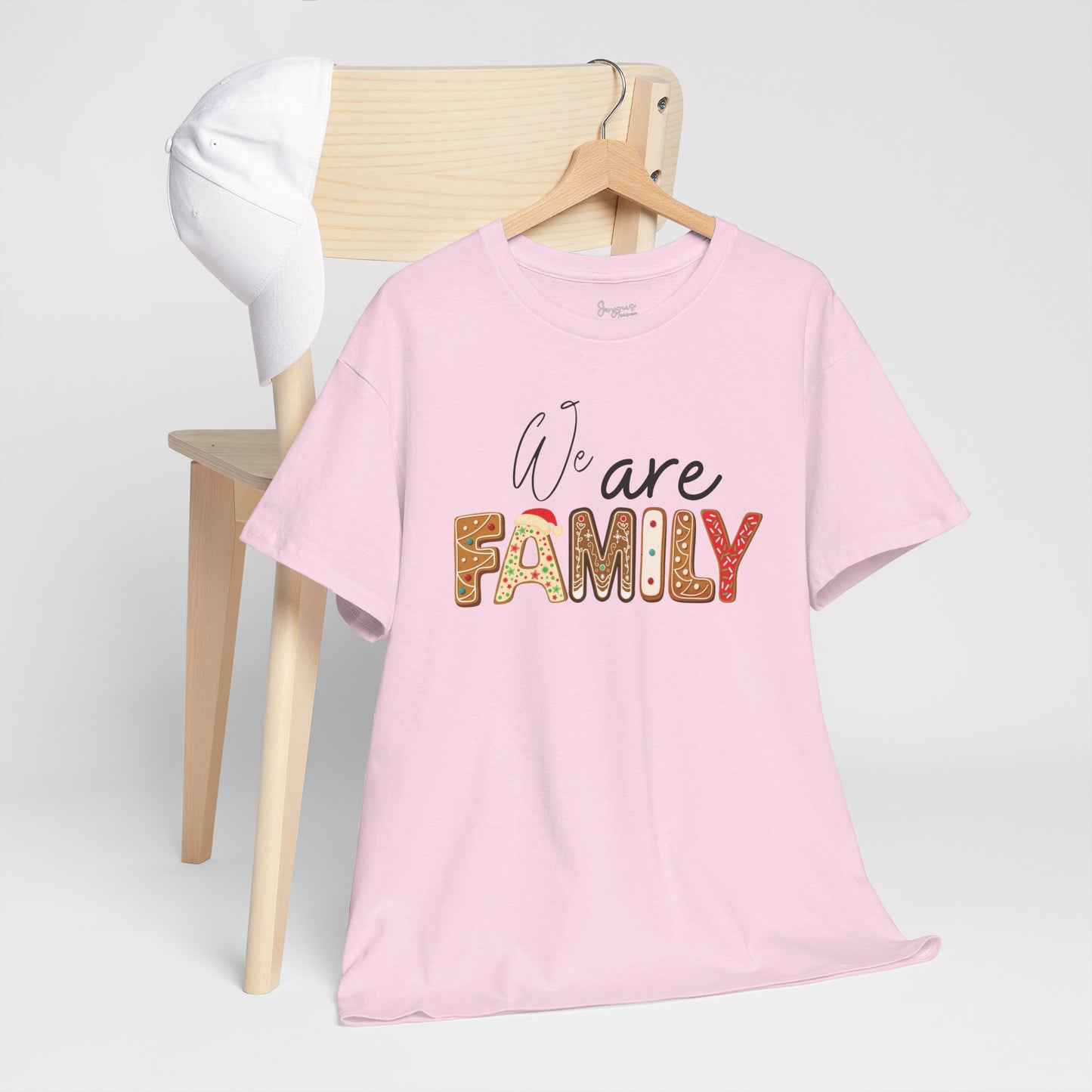 We Are Family Christmas Cookie Heavy Cotton Tee - Christmas Pajama Shirt