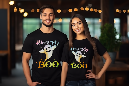 Funny Halloween Matching Couples T-shirt Bundle 06