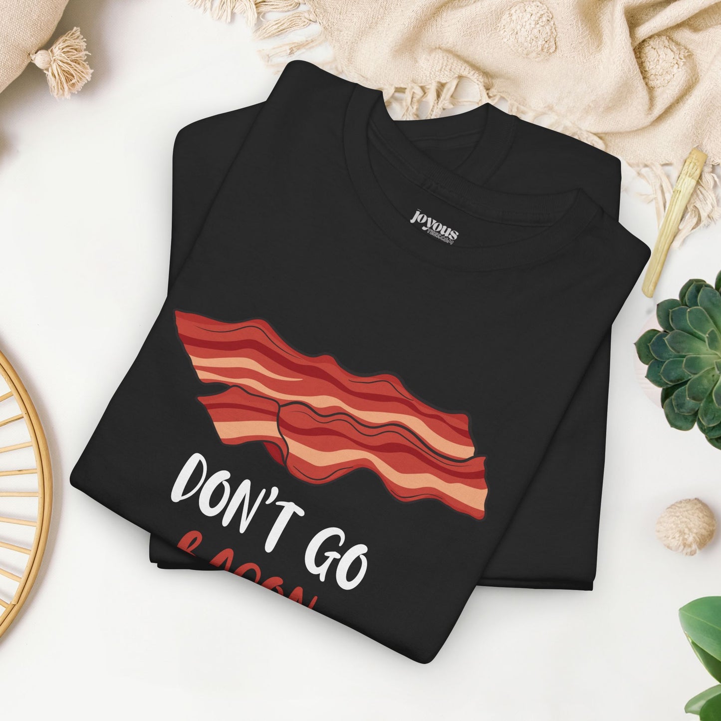 Valentine's Day Teacher Shirt - Don't Go Bacon My Heart Heavy Cotton Tee