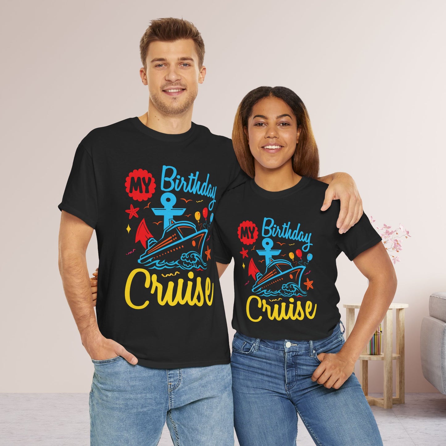 My Birthday Cruise Shirt - Family Cruise Vacation Heavy Cotton Tee