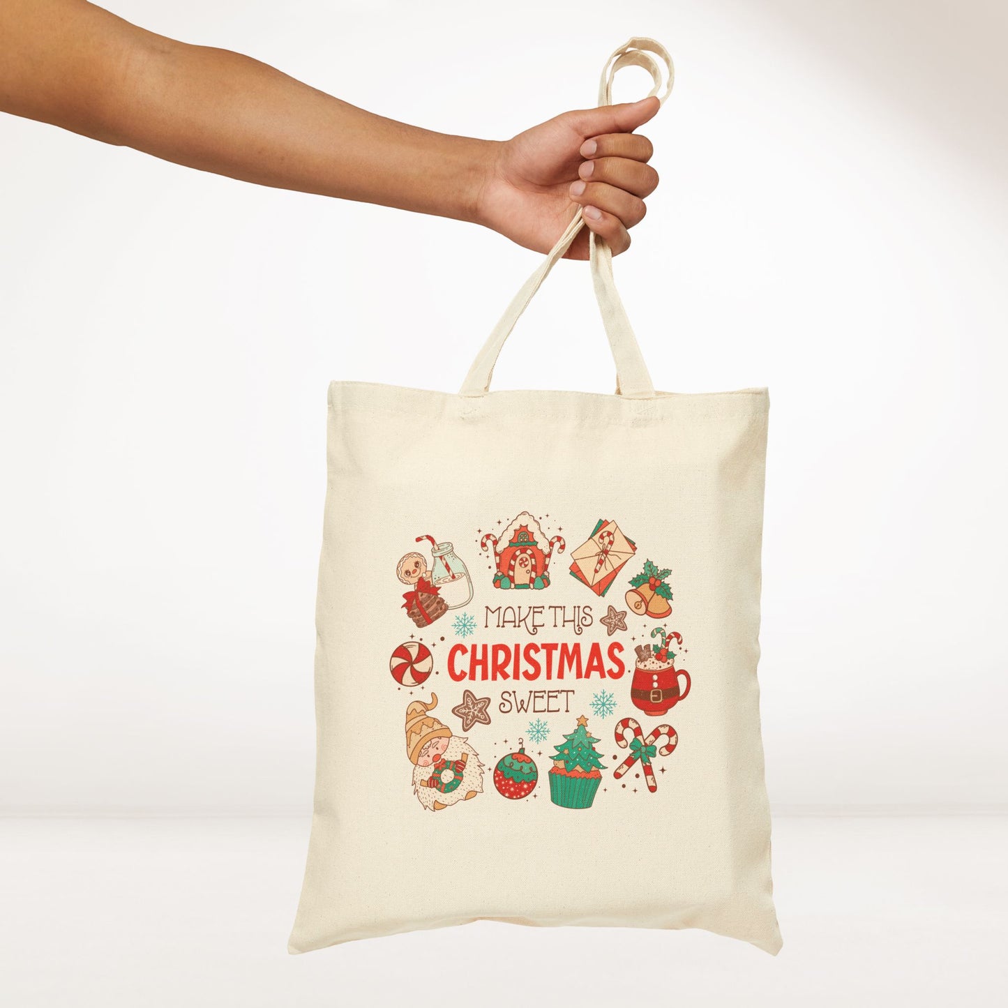 Make This Christmas Sweet Retro Christmas Canvas Tote Bag - Best Christmas Gift