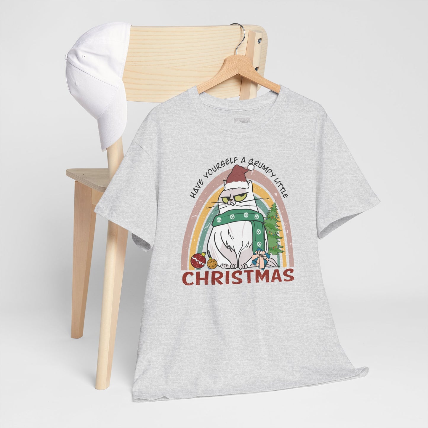 Have Yourself A Grumpy Little Christmas Funny Cat Christmas Heavy Cotton Tee - Cat Lovers Christmas Gift