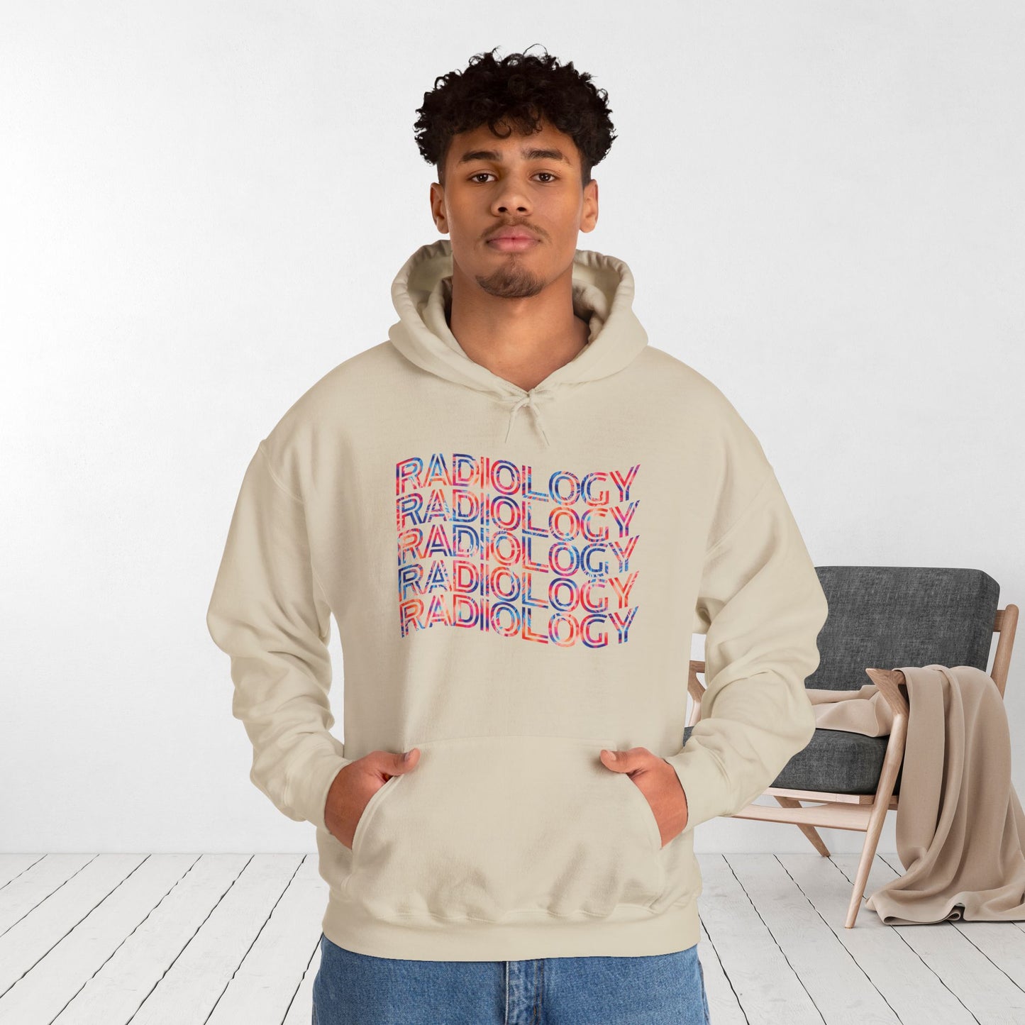 Tie Dye Wavy Radiology Hoodie for RAD Technician