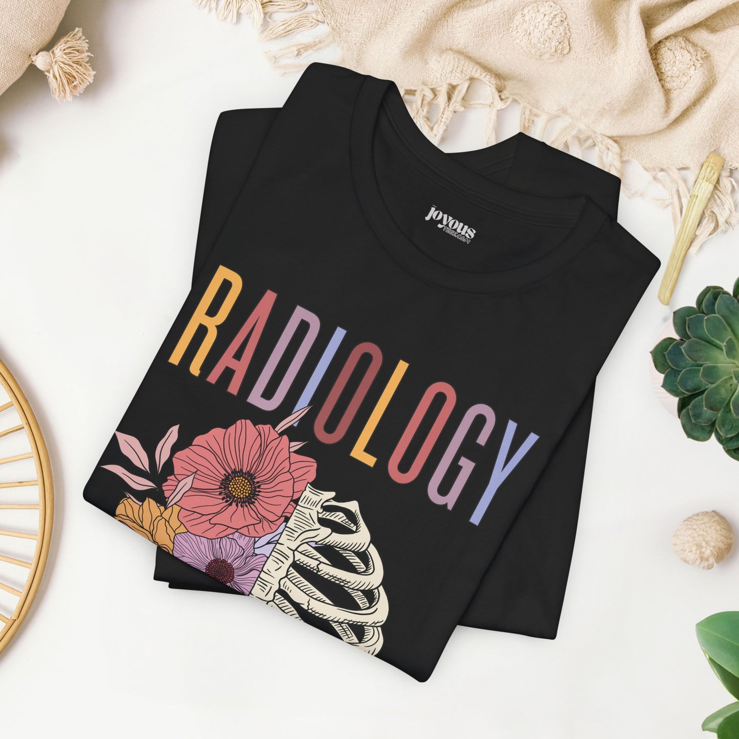 Flower Skeleton Radiology Soft Cotton Tee