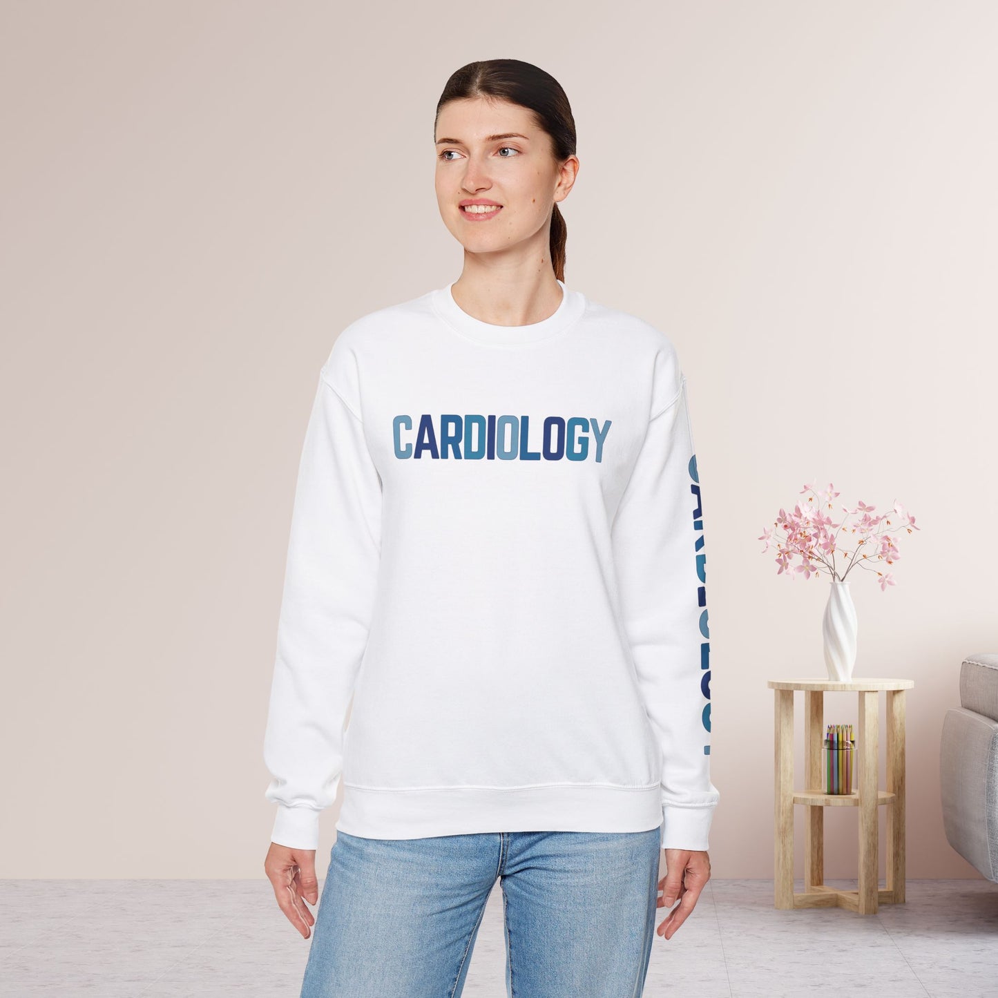 Trendy Blue Cardiology Sweatshirt for Cardiac Nurse