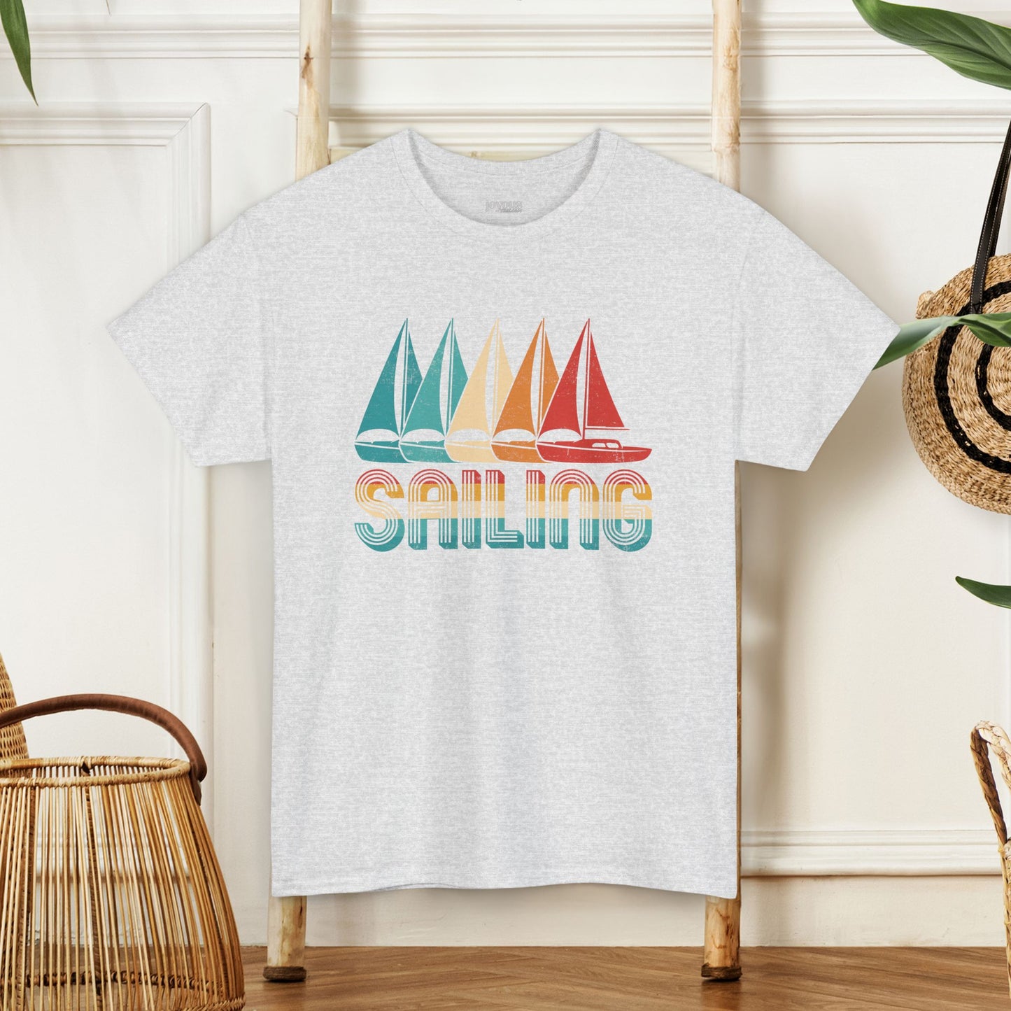 Vintage Sailing T-Shirt, - Unisex Sailing Heavy Cotton Tee