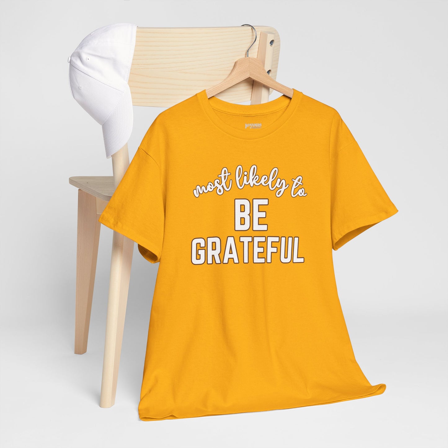 Funny Thanksgiving Shirt - Most Likely to Be Grateful Heavy Cotton Tee