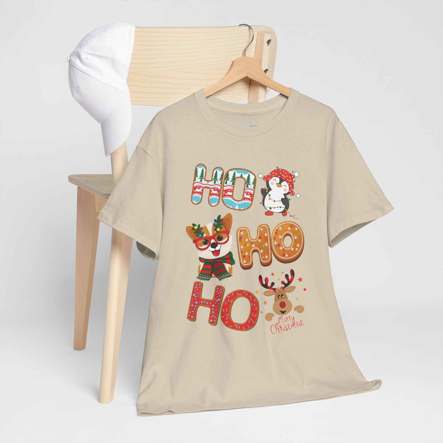 Ho Ho Ho Christmas Shirt - Matching Family Christmas Heavy Cotton Tee