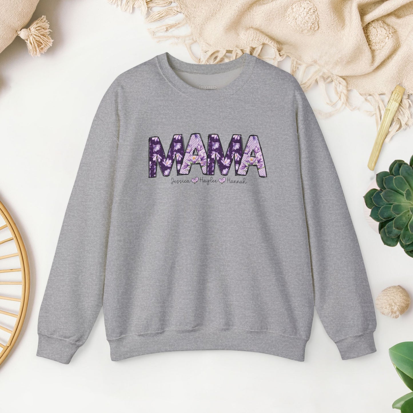 Custom Mama Sweatshirt with Kids Name - Personalized Gift for Mom