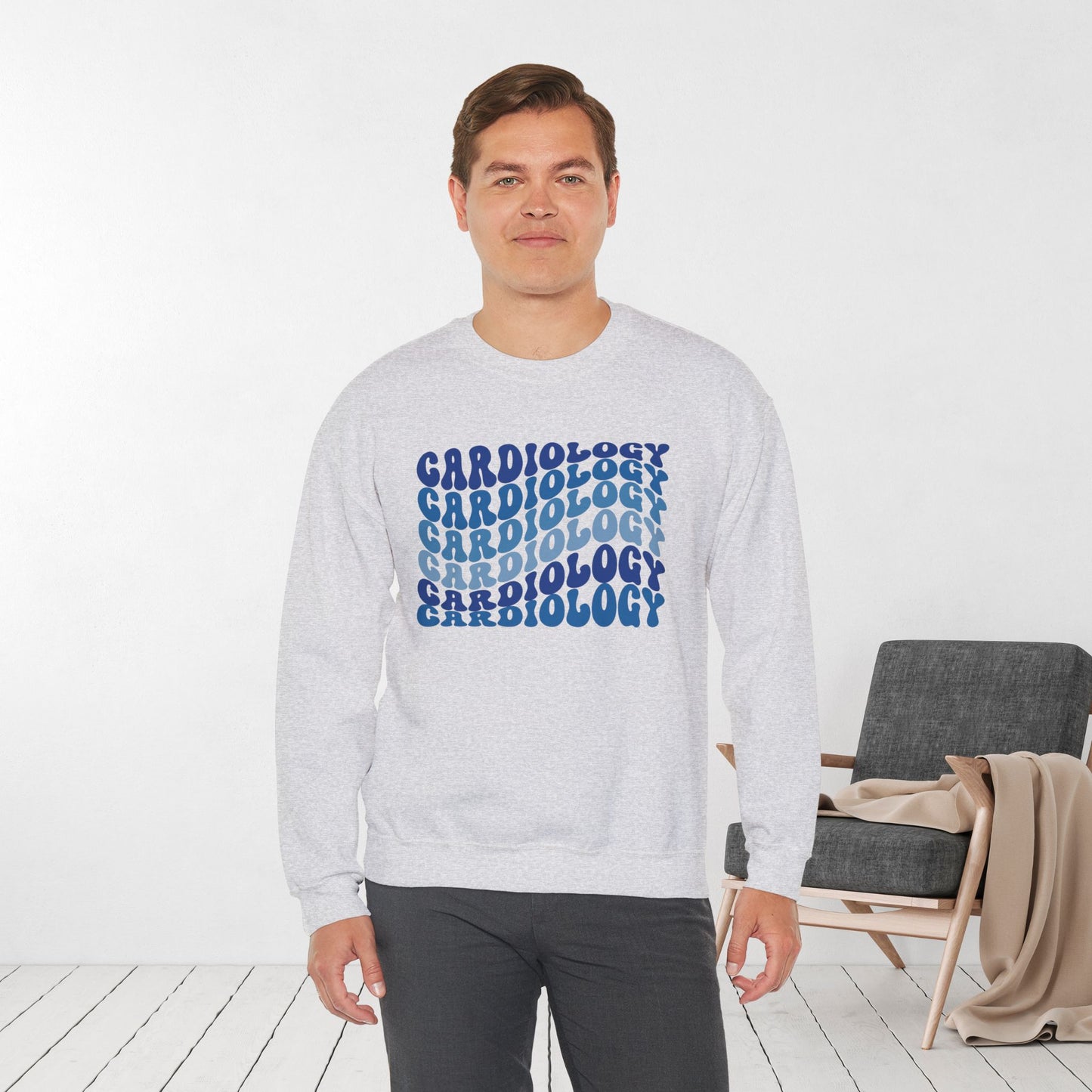 Groovy Blue Cardiology Sweatshirt - Cardiac Nurse Sweater