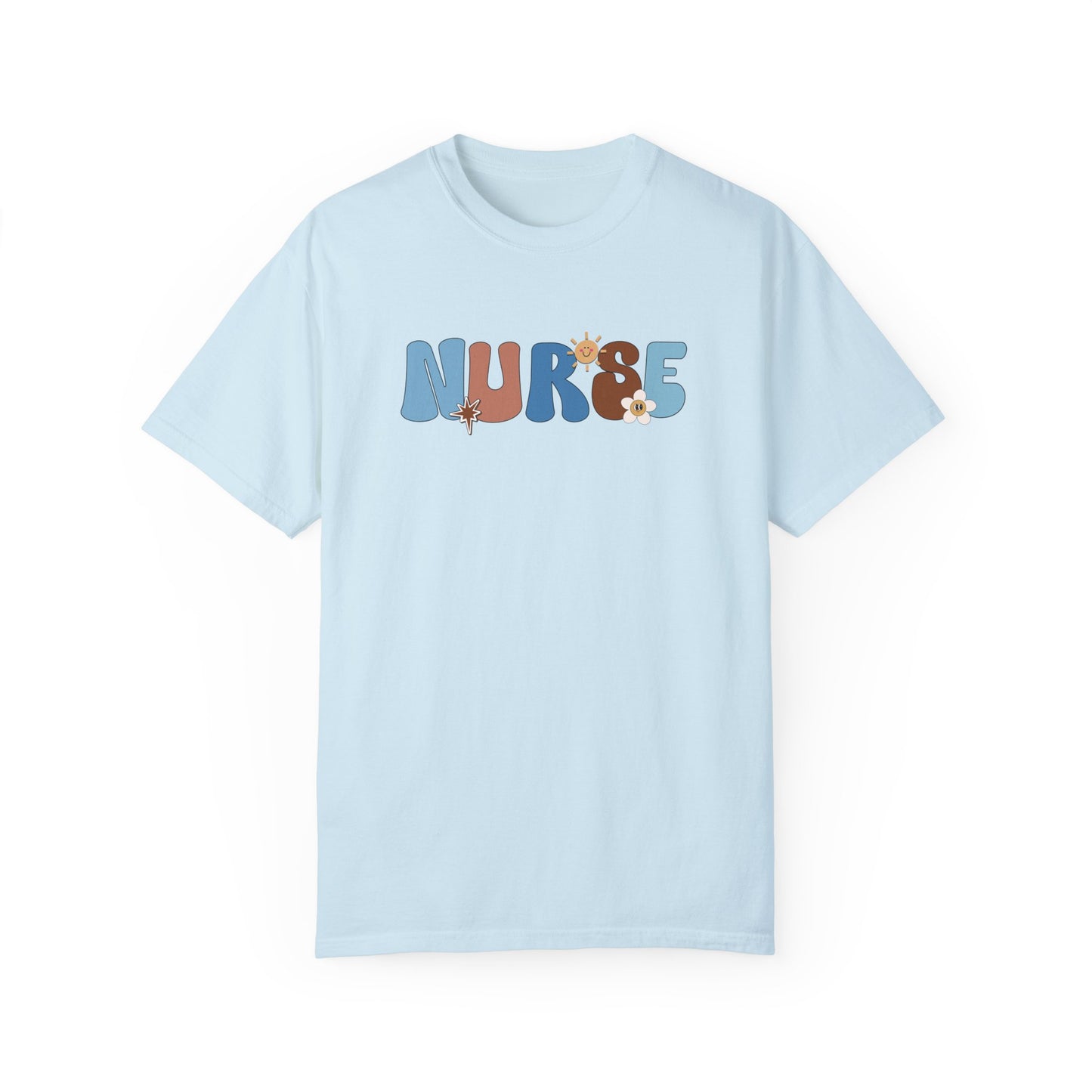 Comfort Colors Blue Groovy Nurse Shirt - It's a Beautiful Day to Save Lives Tee