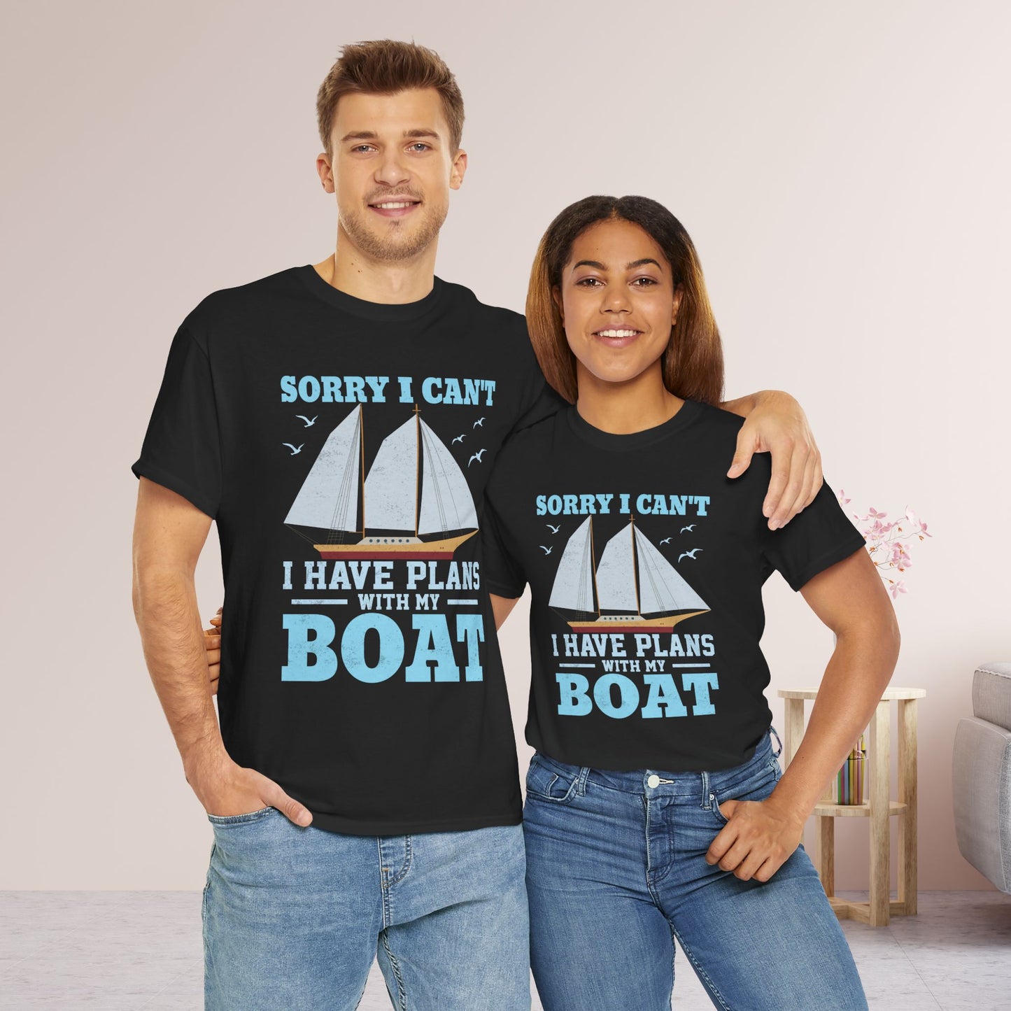 I Have Plans with My Boat T-Shirt - Funny Sailing Heavy Cotton Tee