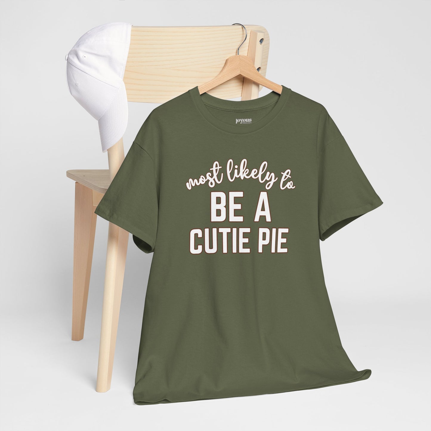 Funny Thanksgiving Shirt - Most likely to Be a Cutie Pie Heavy Cotton Tee