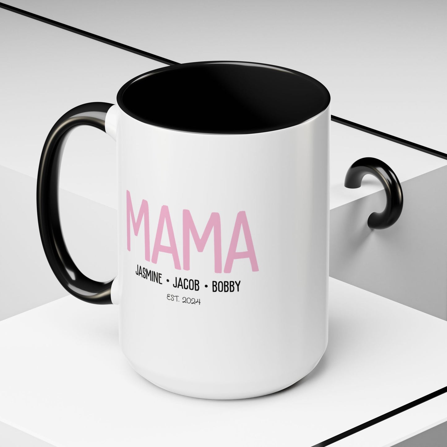 Personalized Mama Coffee Mug with Kids Names - Custom Mom Gifts for Mother's Day