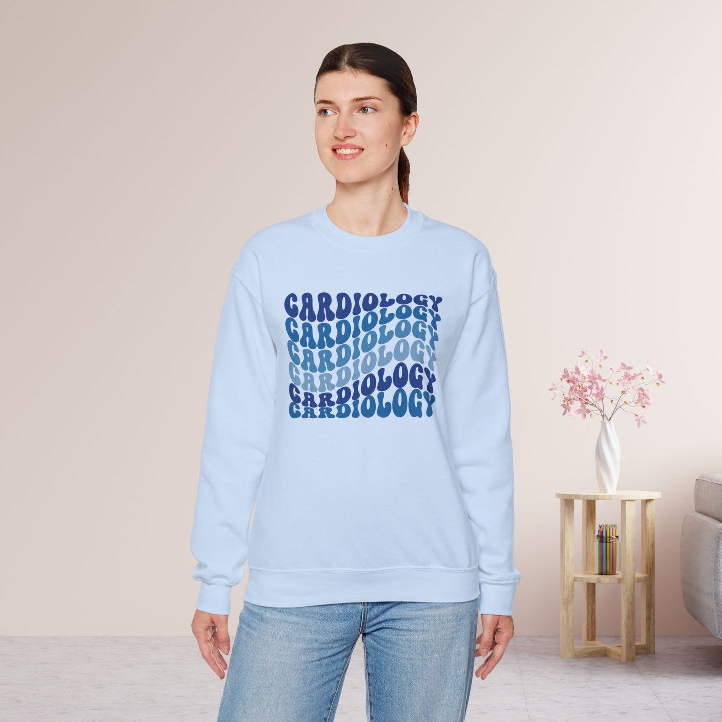 Groovy Blue Cardiology Sweatshirt - Cardiac Nurse Sweater