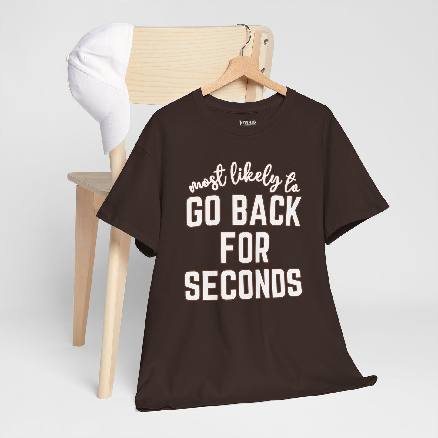 Funny Thanksgiving Shirt - Most Likely to Go Back For Seconds Heavy Cotton Tee