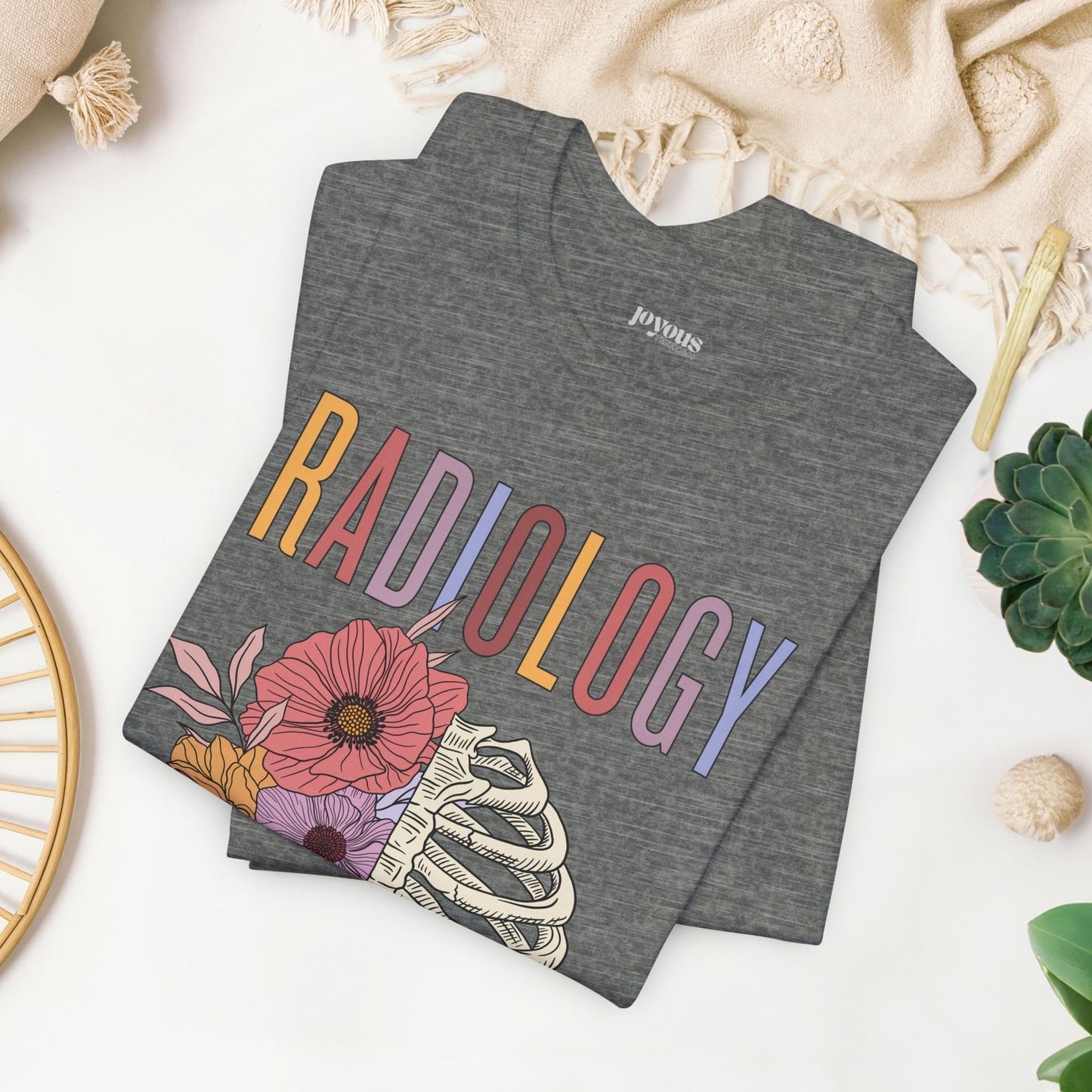 Flower Skeleton Radiology Soft Cotton Tee