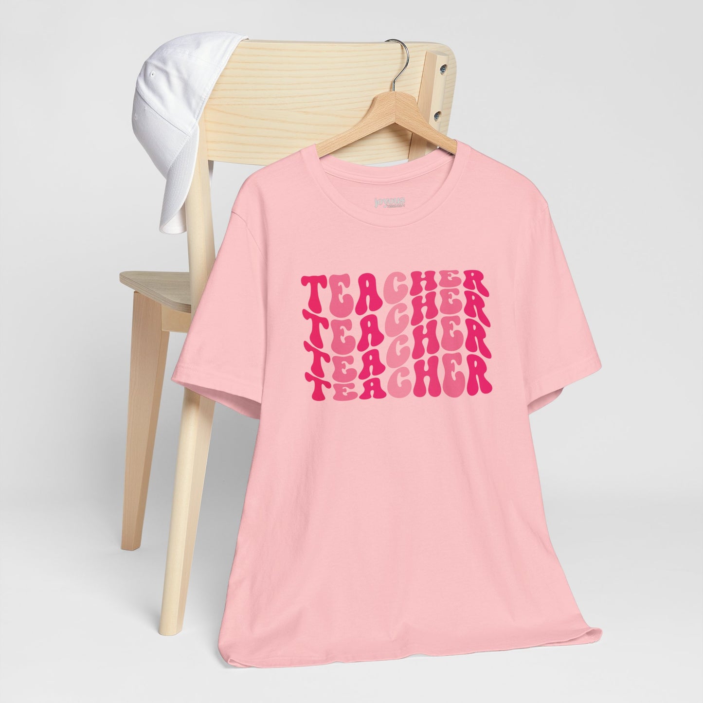 Groovy Pink Teacher Soft Cotton Tee for School Teachers