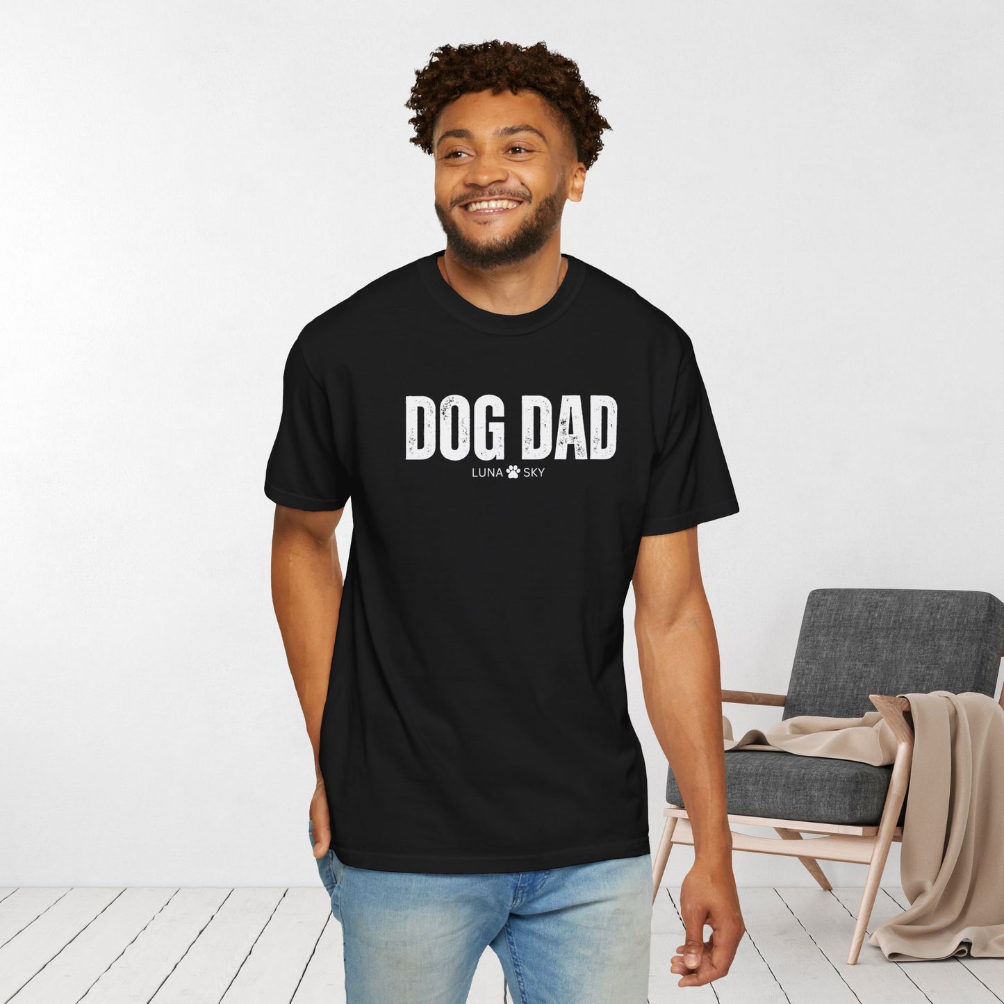 Custom Dog Dad Comfort Colors Shirt with Dogs Name - Personalized Dog Lover Gift