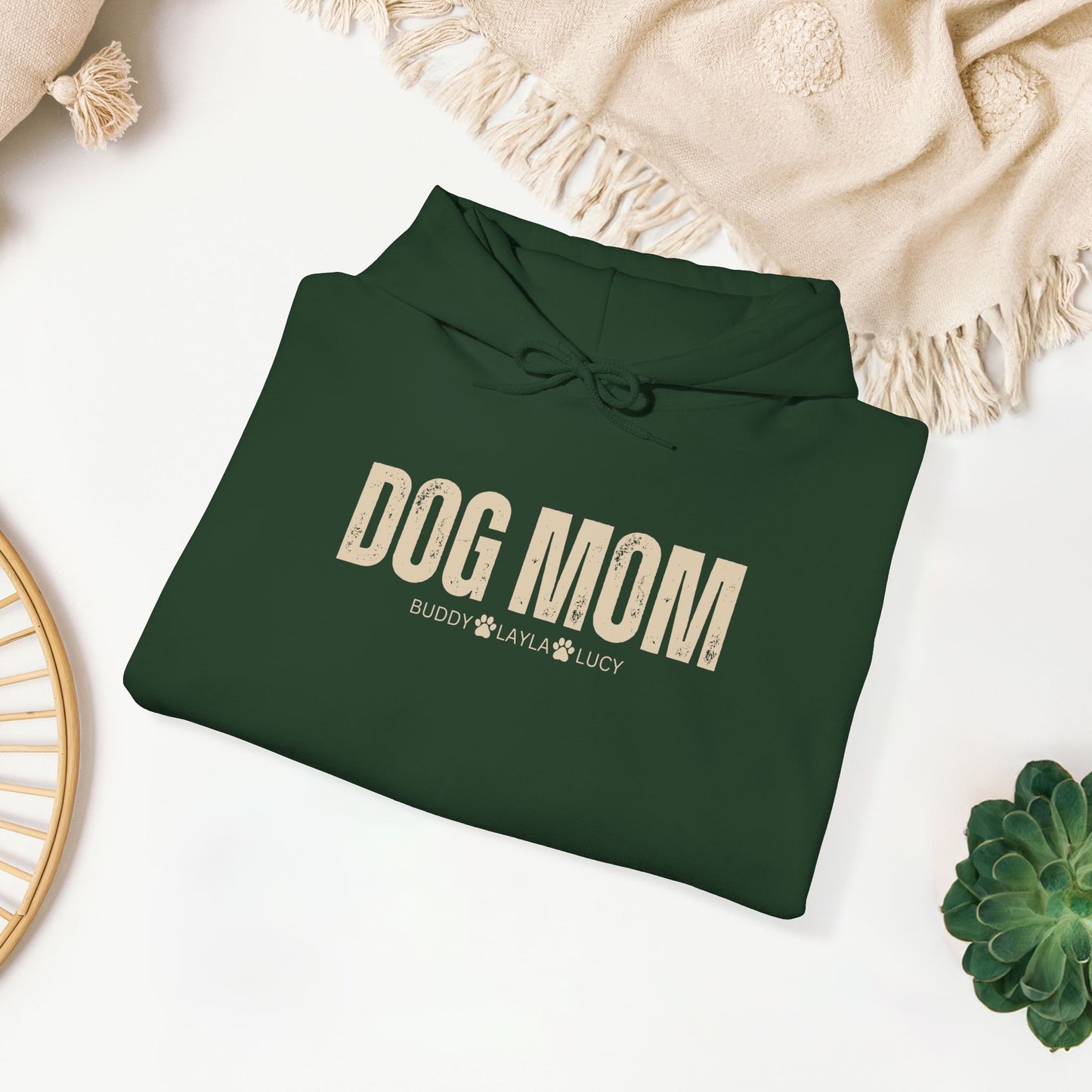 Custom Dog Mom Hoodie with Dogs Name - Personalized Gift for Dog Mom