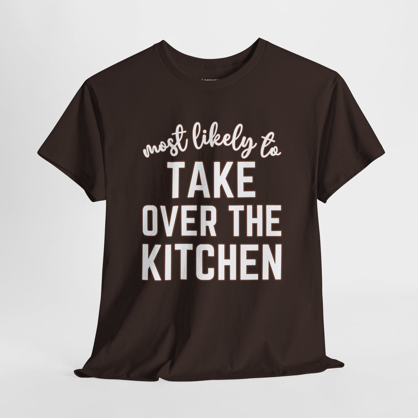 Funny Thanksgiving Shirt - Most Likely To Take Over the Kitchen Heavy Cotton Tee