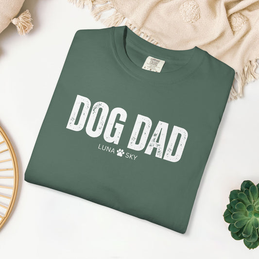 Custom Dog Dad Comfort Colors Shirt with Dogs Name - Personalized Dog Lover Gift