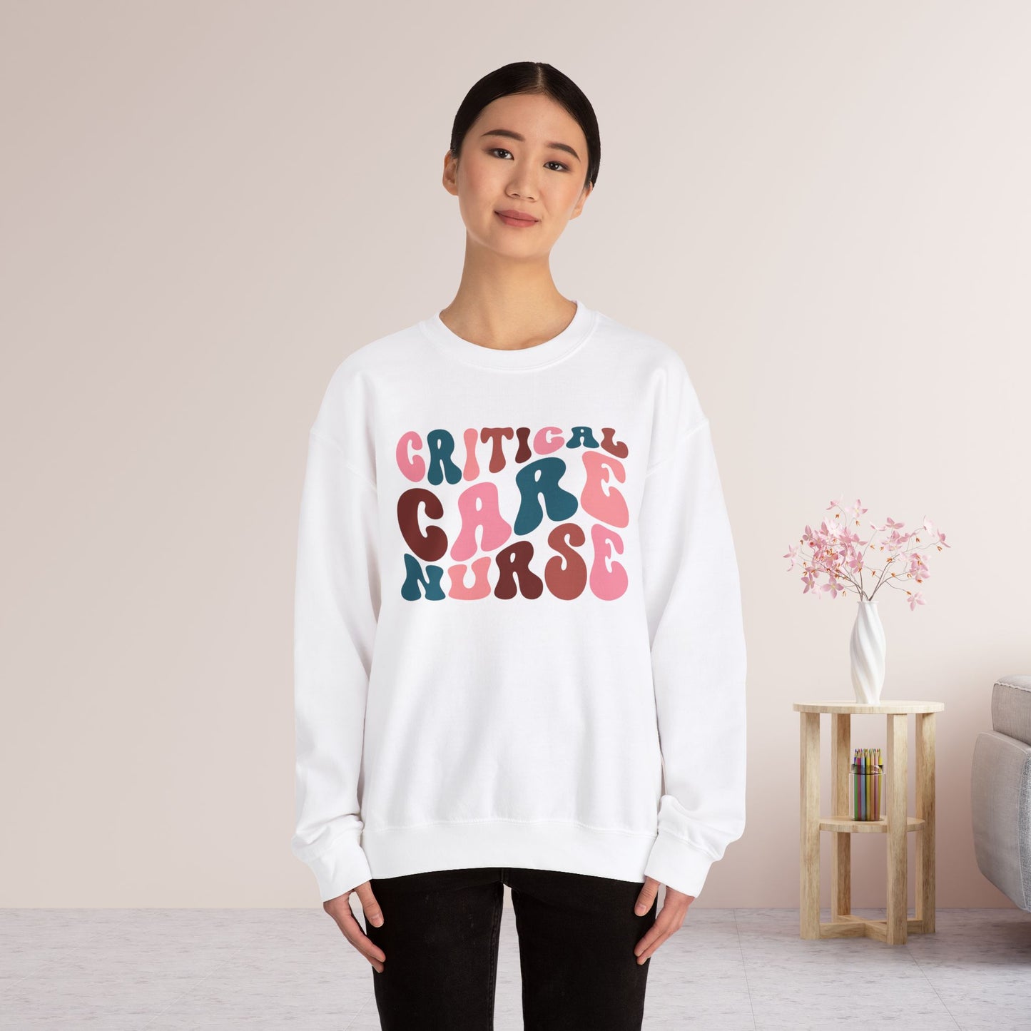 Groovy Critical Care Nurse Sweatshirt