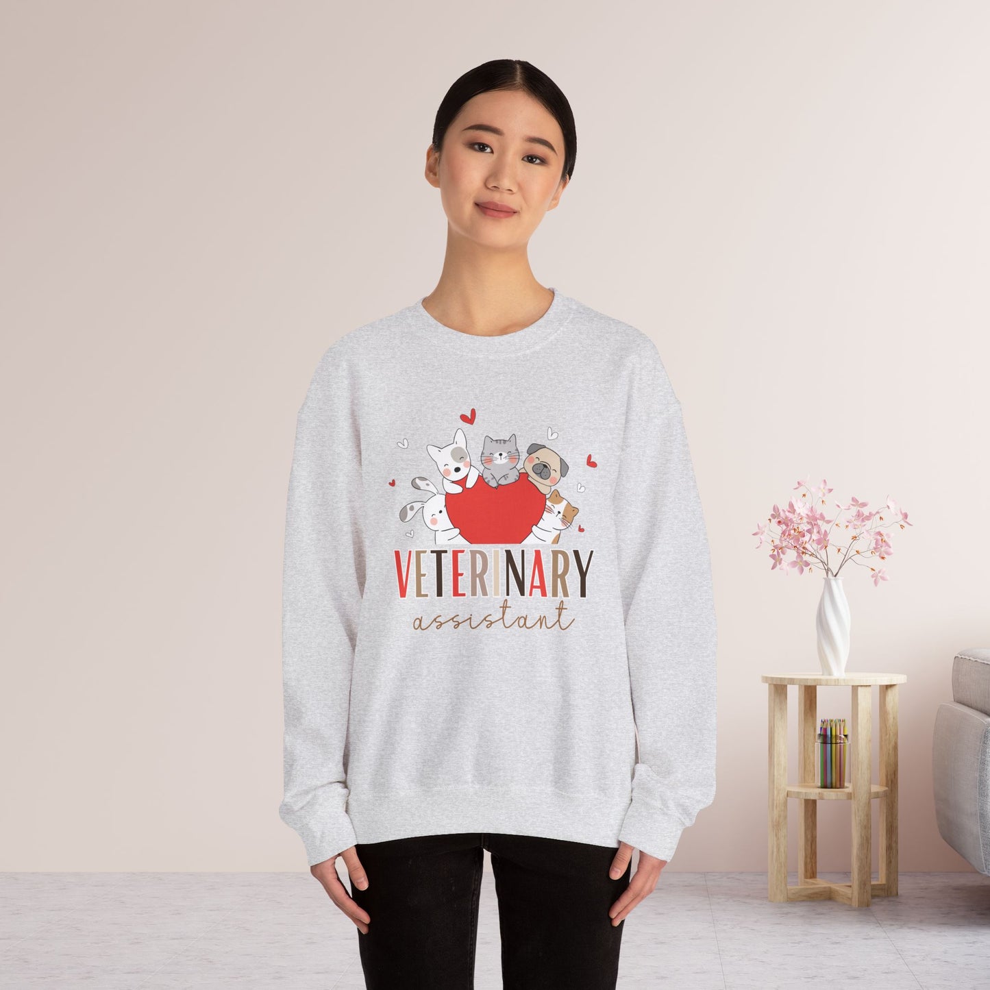 Cute Veterinary Assistant Crewneck Sweatshirt for VET Assistant