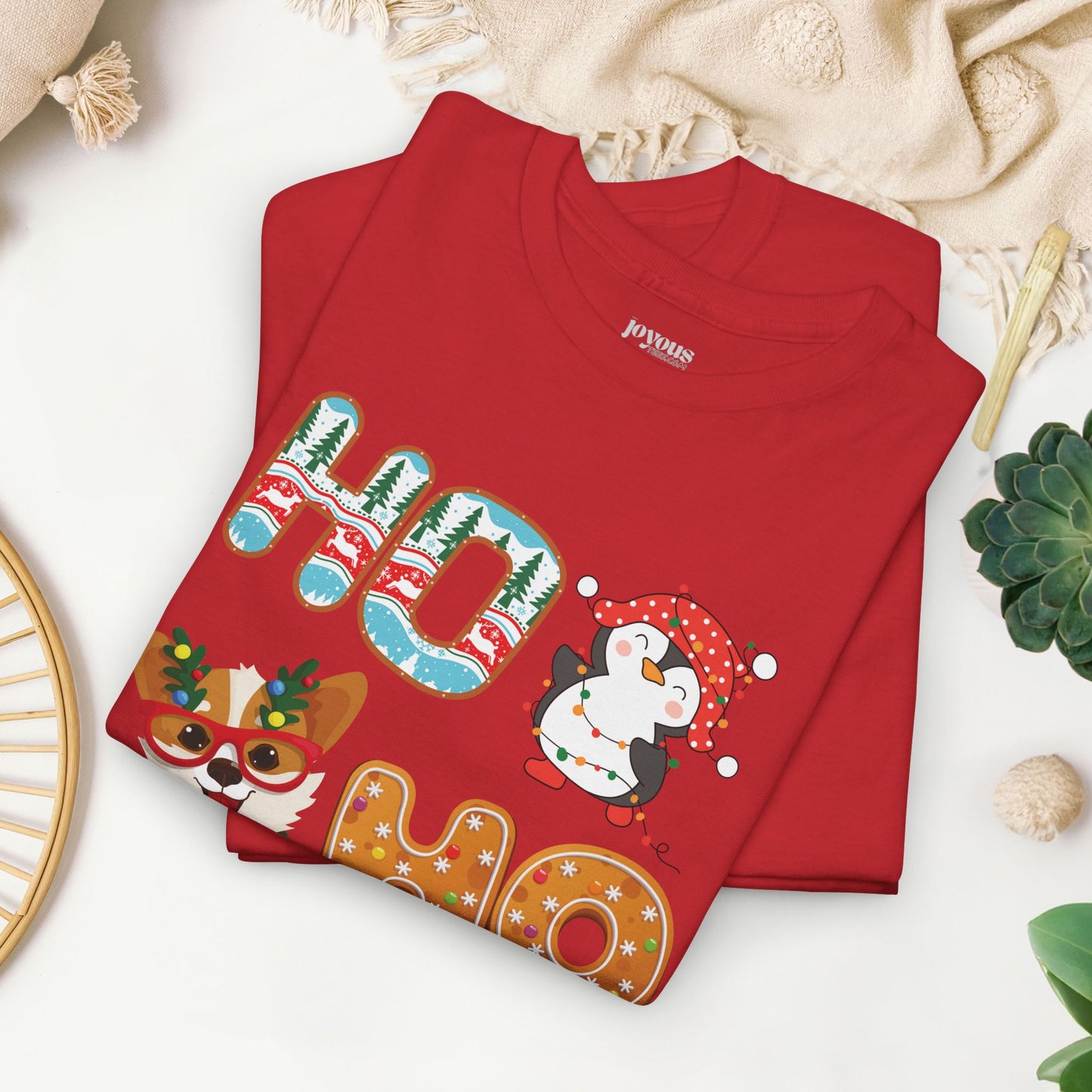 Ho Ho Ho Christmas Shirt - Matching Family Christmas Heavy Cotton Tee