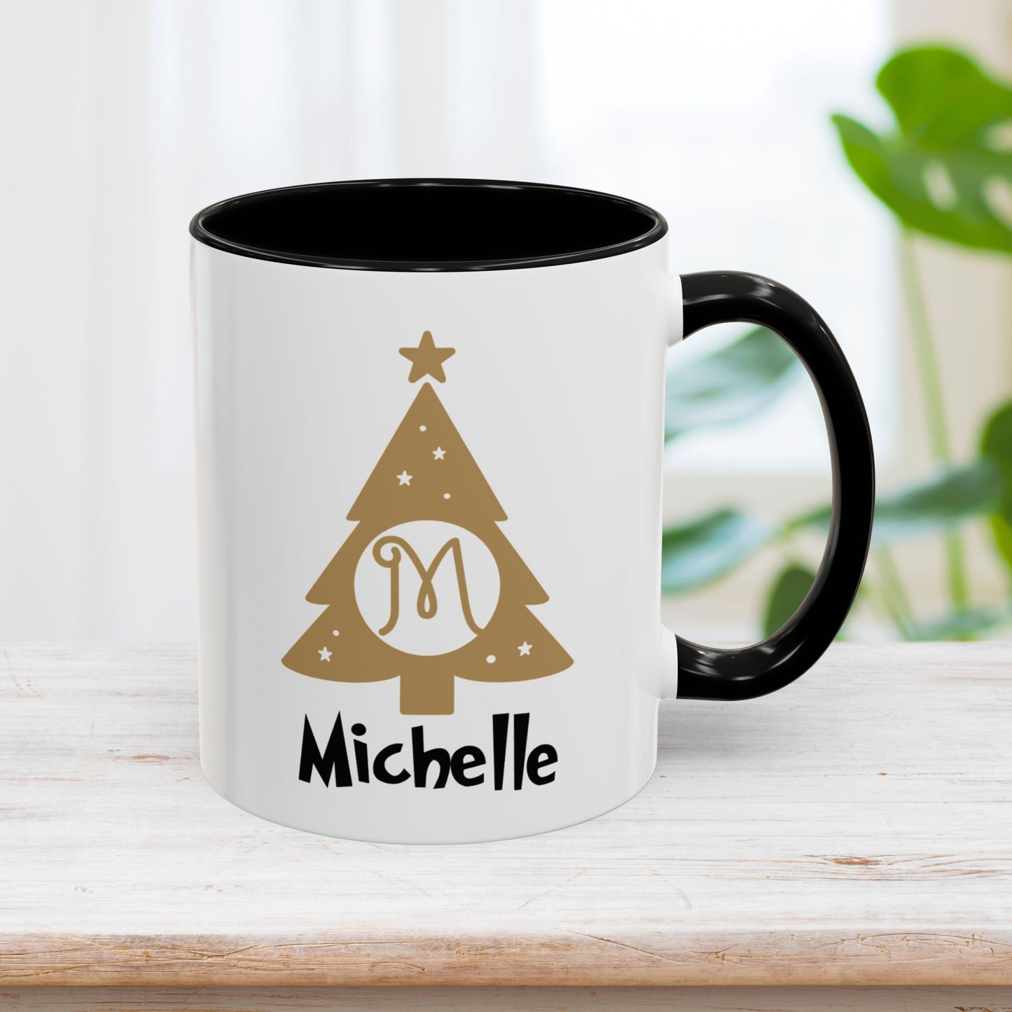 Custom Name Christmas Tree Initial Letter Mug - Personalized Christmas Gifts A-Z