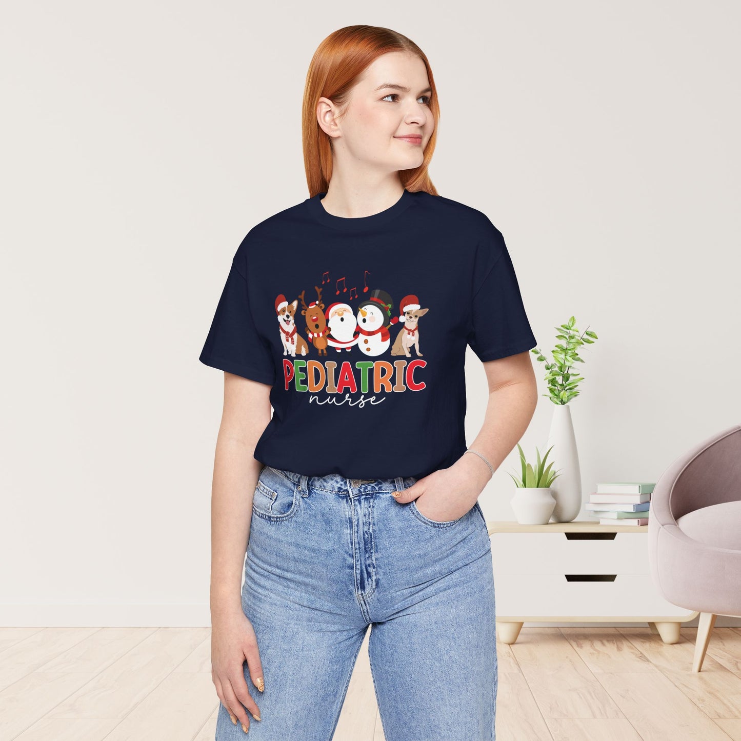 Christmas Pediatric Nurse Soft Cotton Tee