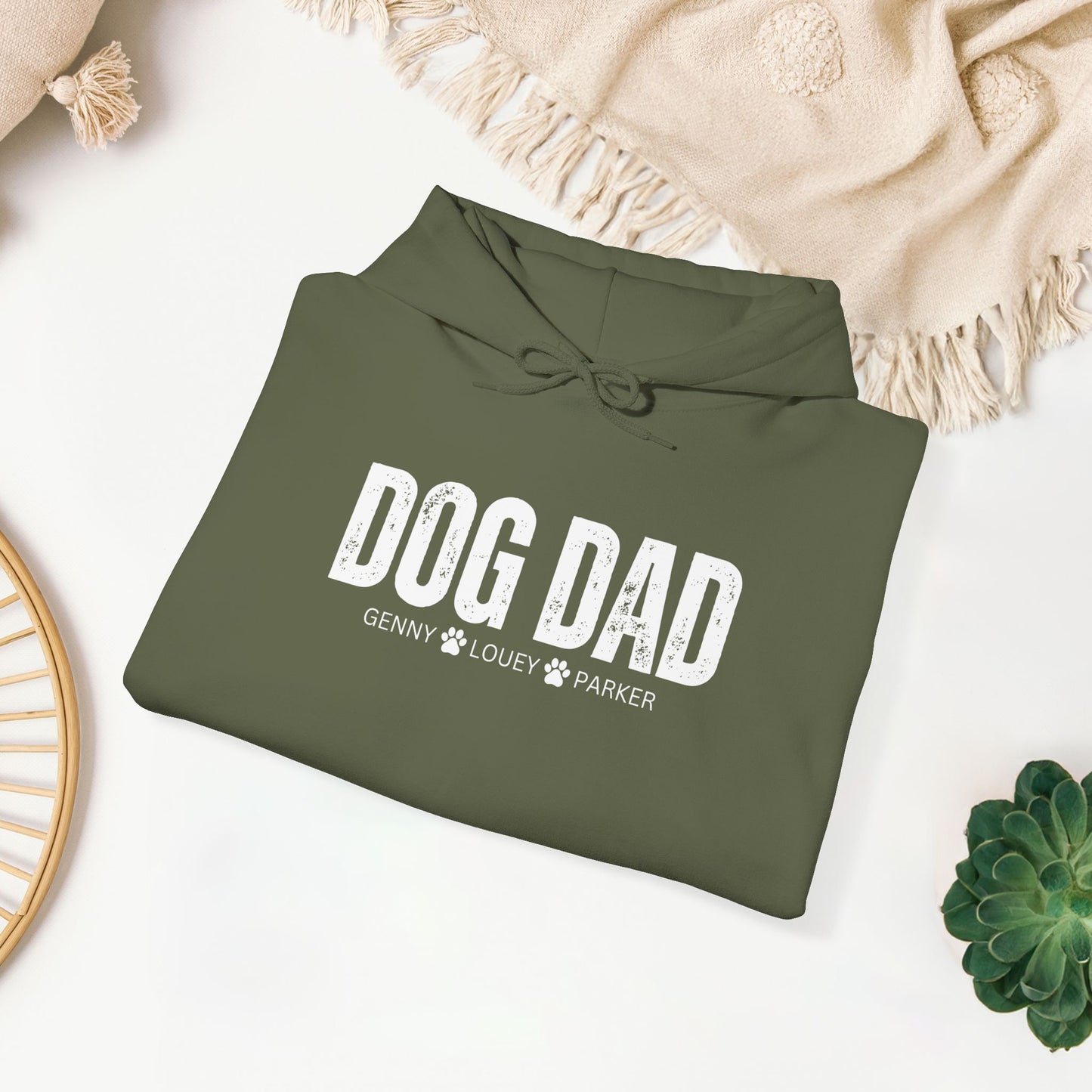 Custom Dog Dad Hoodie with Dogs Name - Personalized Gift for Dog Dad