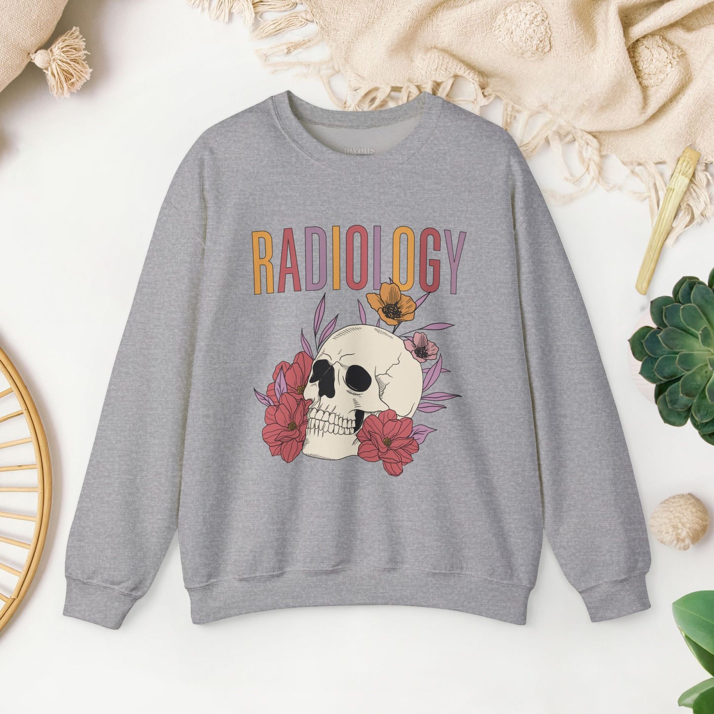 Flower Skull Radiology Sweatshirt for RAD Tech