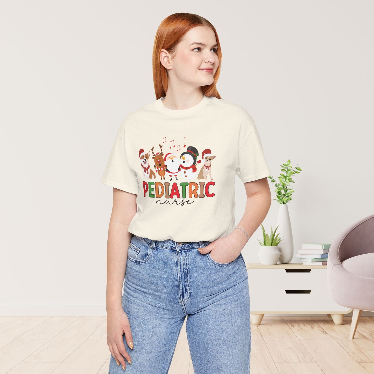 Christmas Pediatric Nurse Soft Cotton Tee