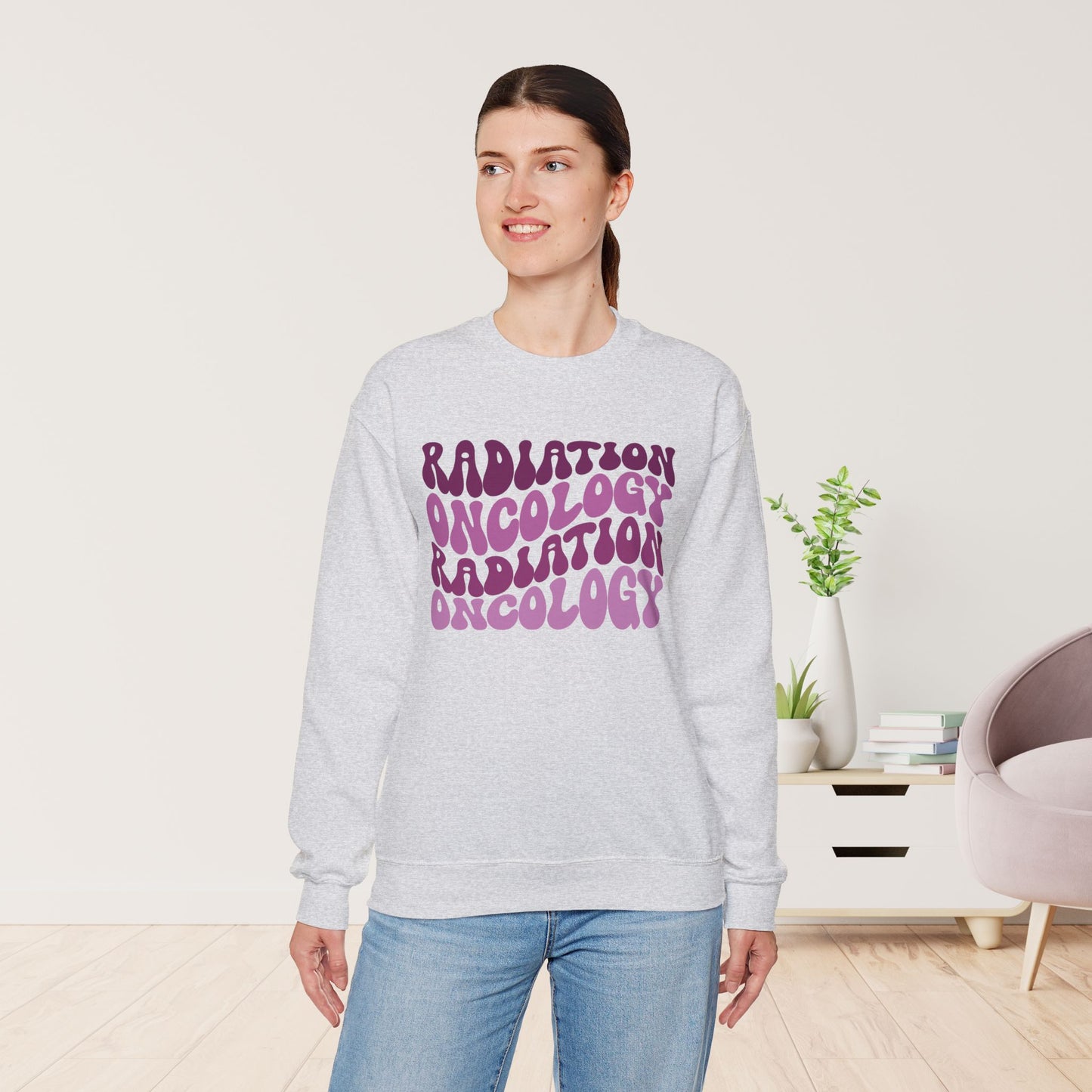 Purple Groovy Radiation Oncology Sweatshirt