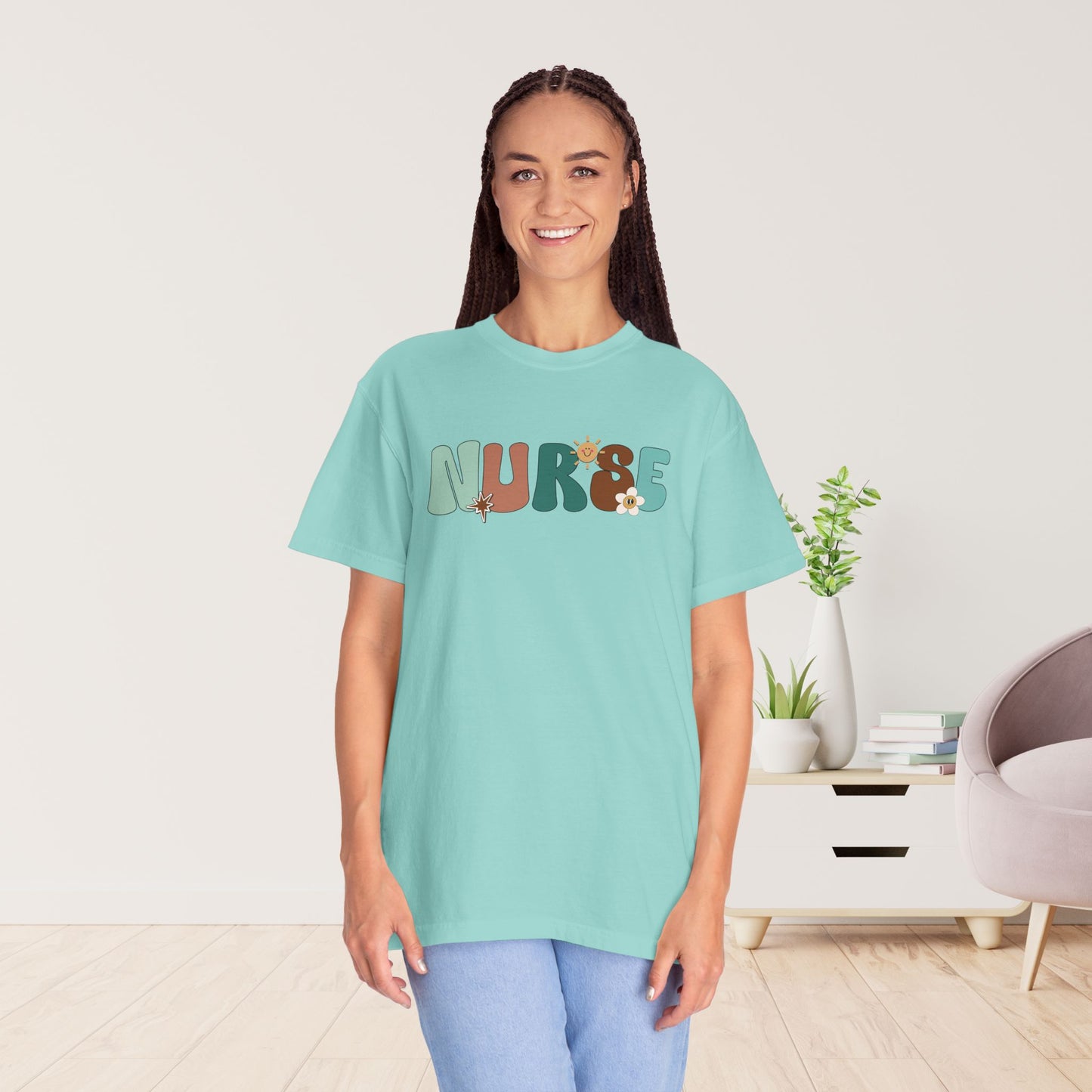 Comfort Colors Groovy Nurse Shirt - It's a Beautiful Day to Save Lives Tee