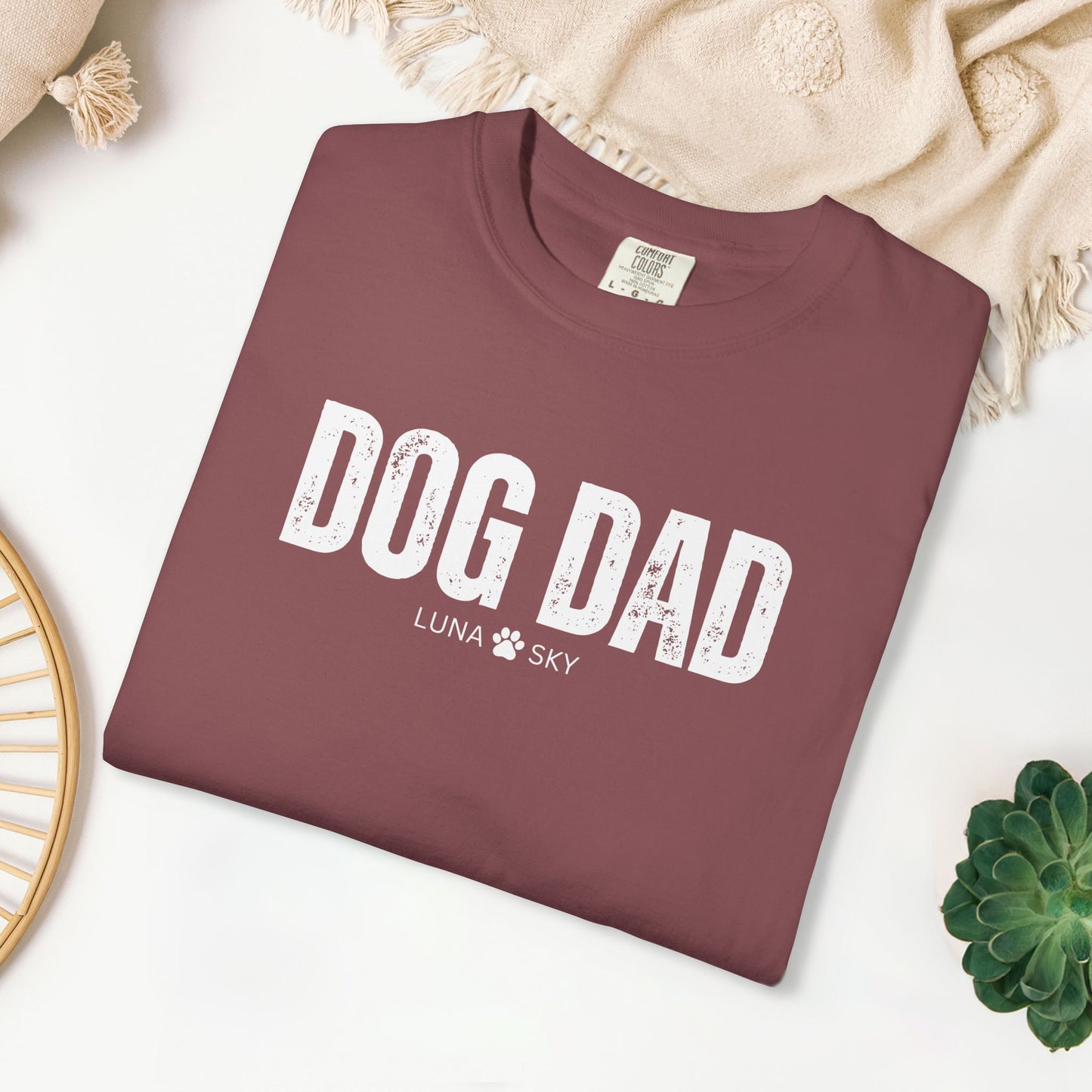 Custom Dog Dad Comfort Colors Shirt with Dogs Name - Personalized Dog Lover Gift