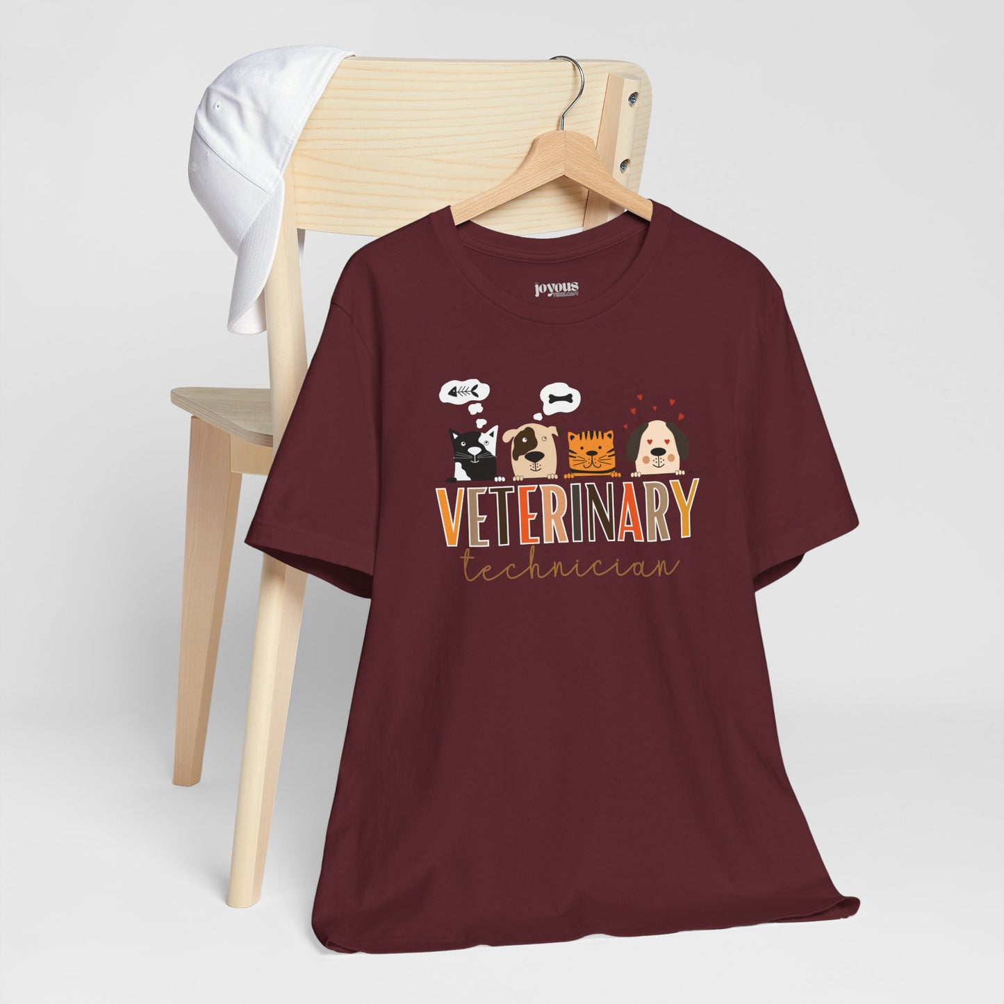 Veterinary Technician Soft Cotton Tee with Cute Dogs and Cats for VET Technician