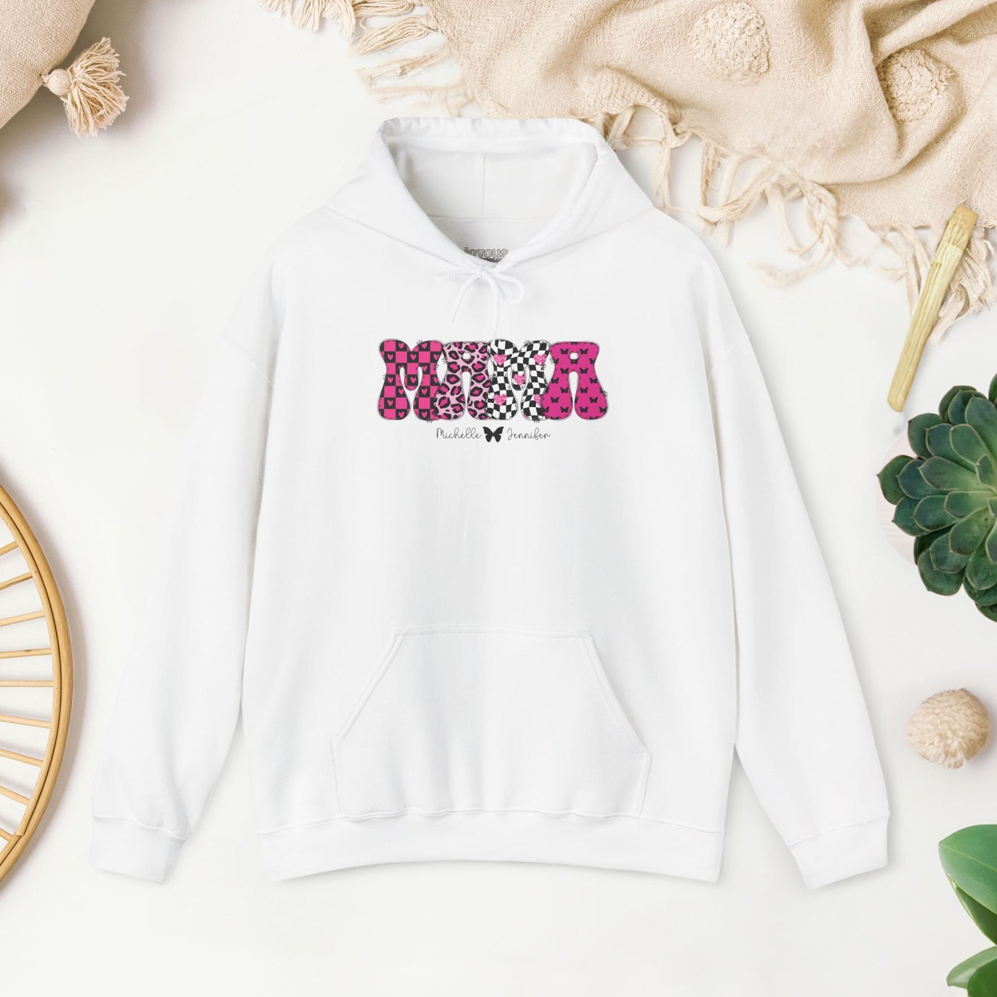 Custom Mama Hoodie with Kids Name - Personalized Gift for Mom