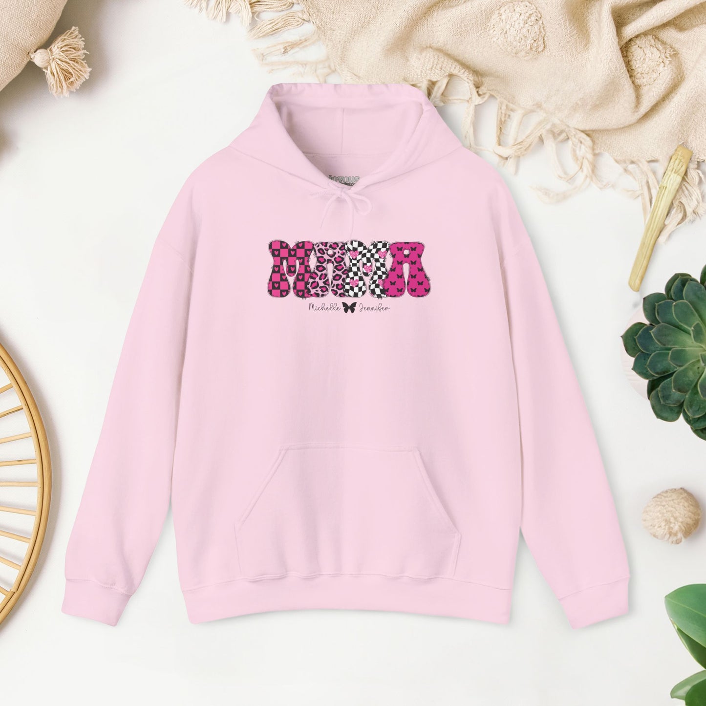 Custom Mama Hoodie with Kids Name - Personalized Gift for Mom