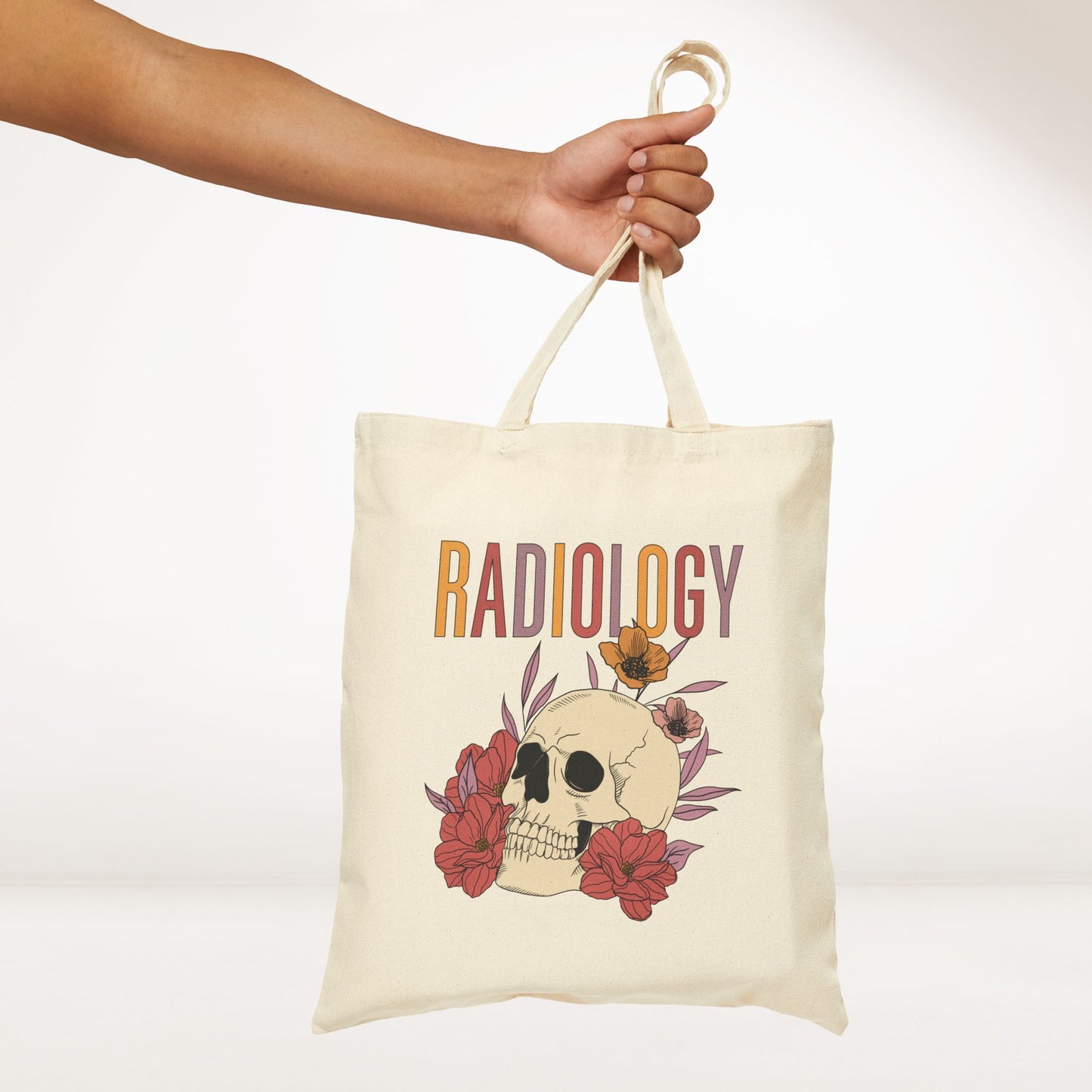 Floral Radiology Canvas Tote Bag - Best Radiology Gift