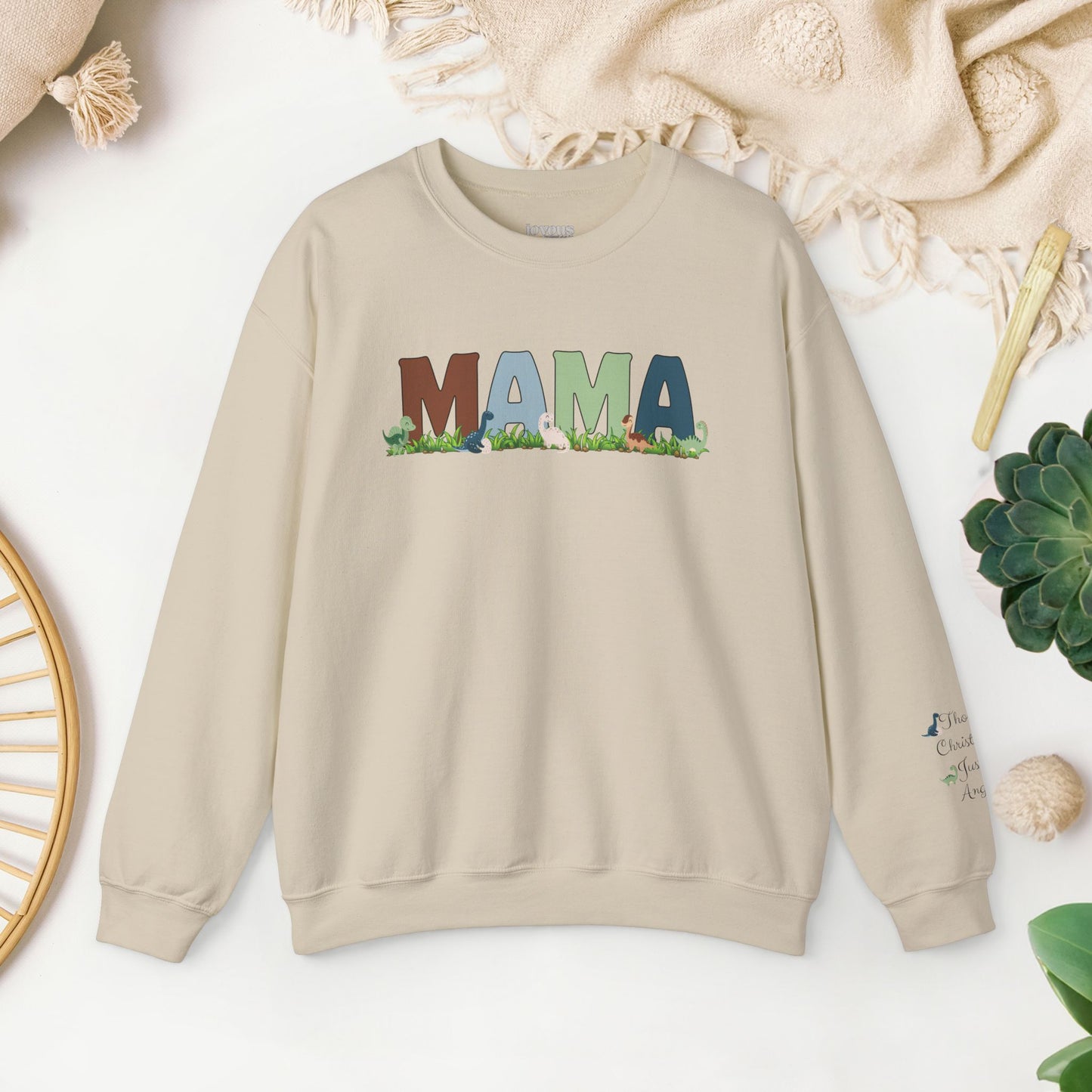 Custom Dinosaur Mama Sweatshirt with Kids Name - Personalized Gift for Mom