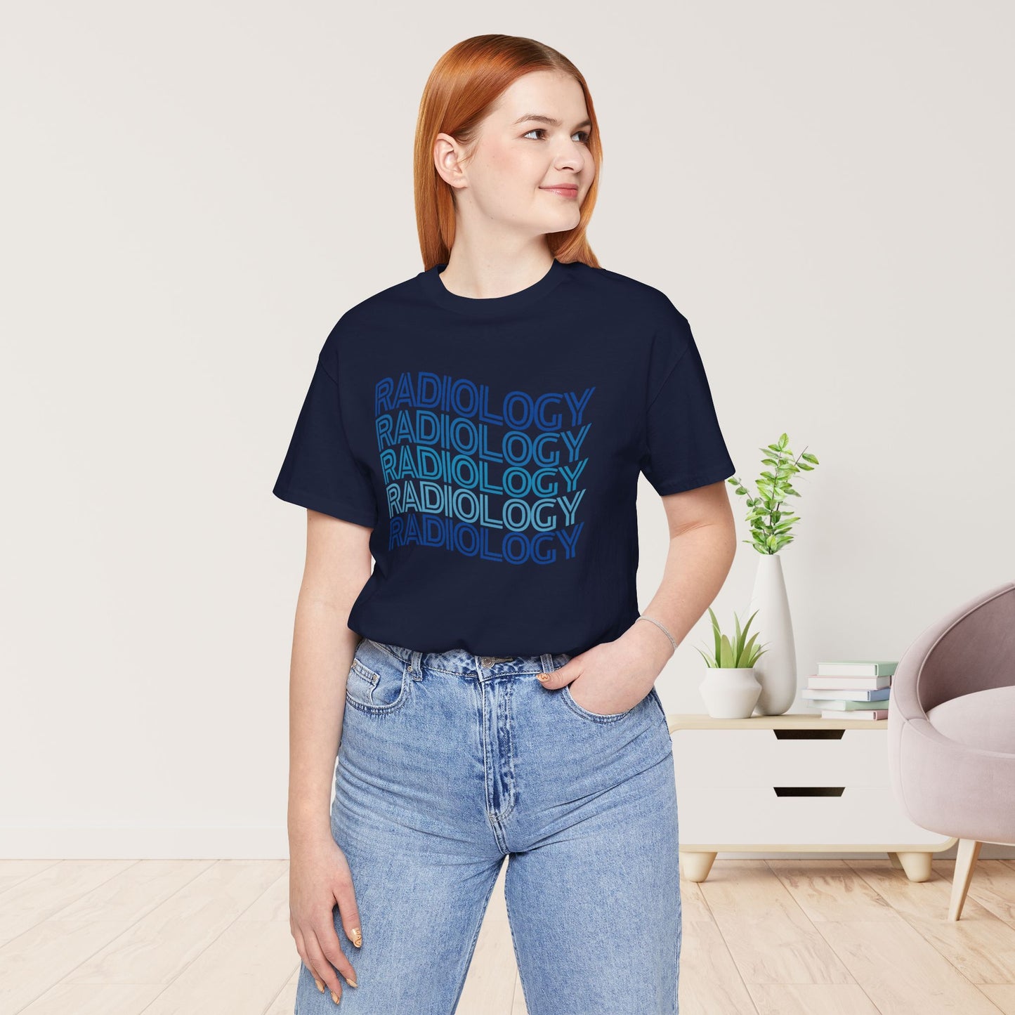 Wavy Blue Radiology Soft Cotton Tee