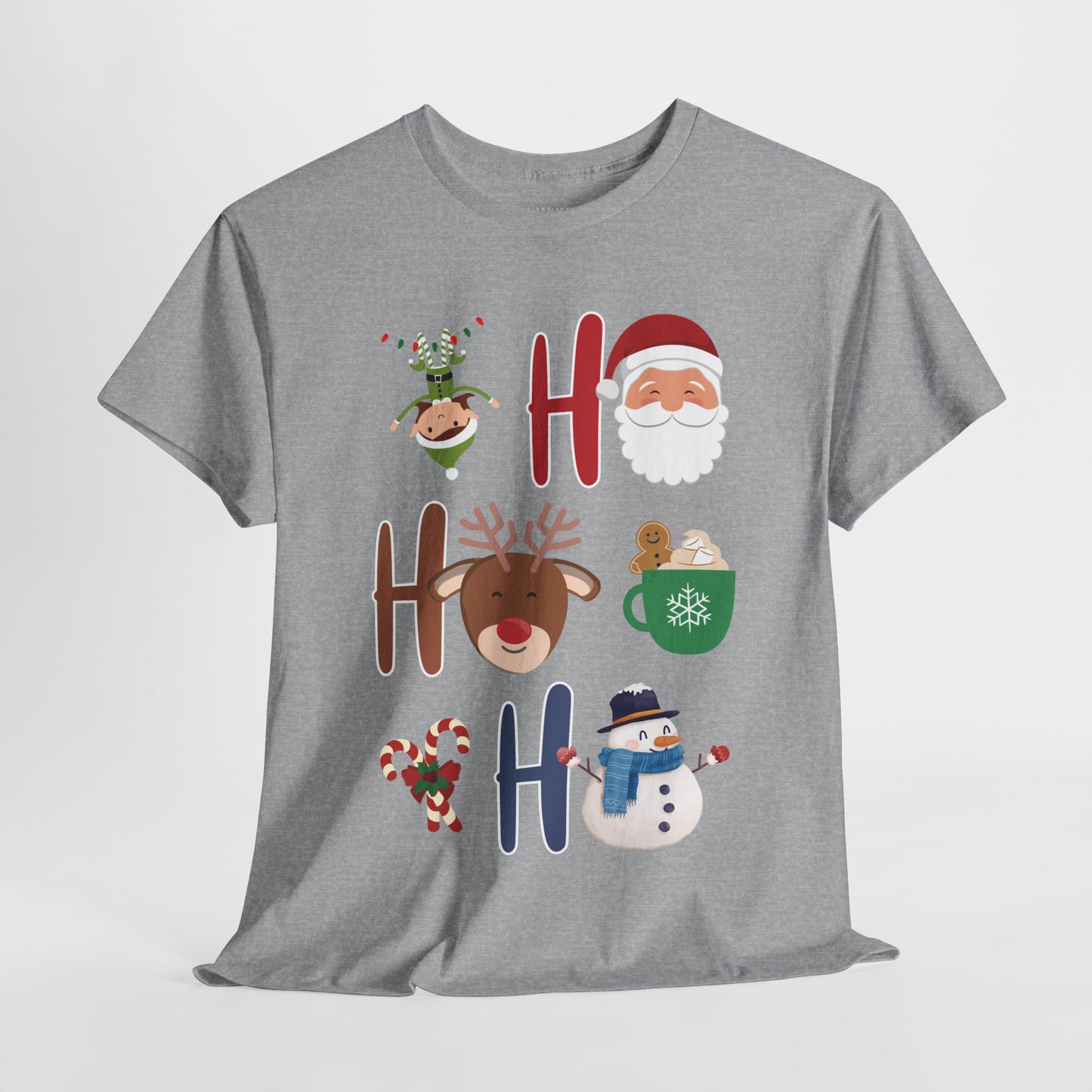 Ho Ho Ho Christmas Shirt - Matching Family Christmas  Heavy Cotton Tee